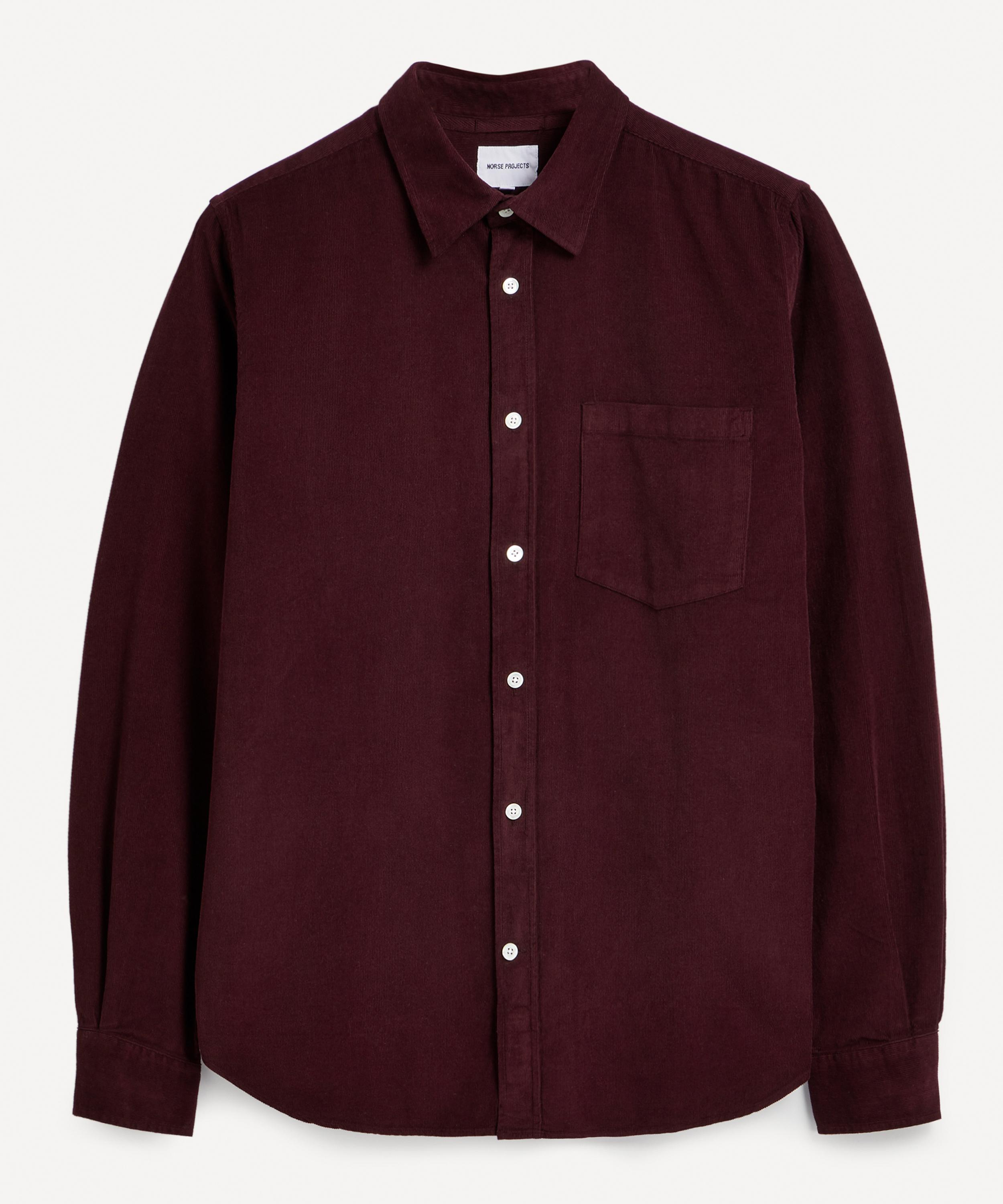 Norse Projects Osvald Corduroy Shirt In Burgundy