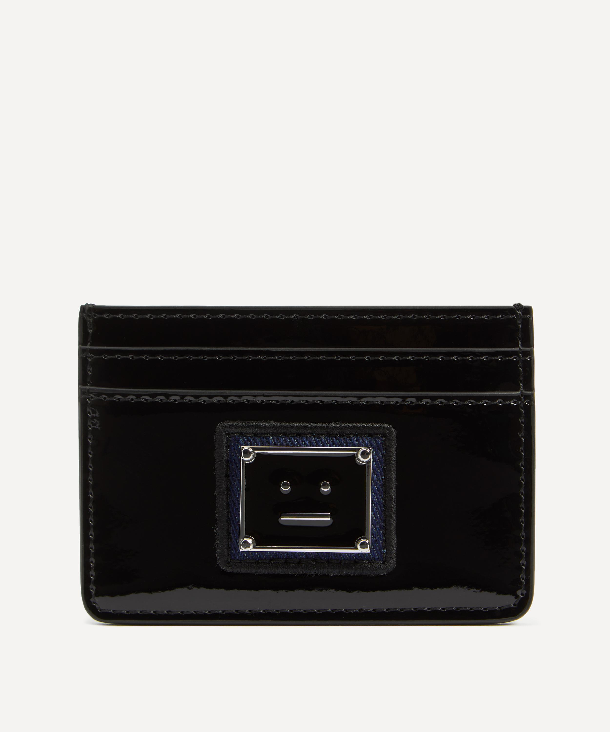 Acne Studios Mens Face Logo Card Holder In Black