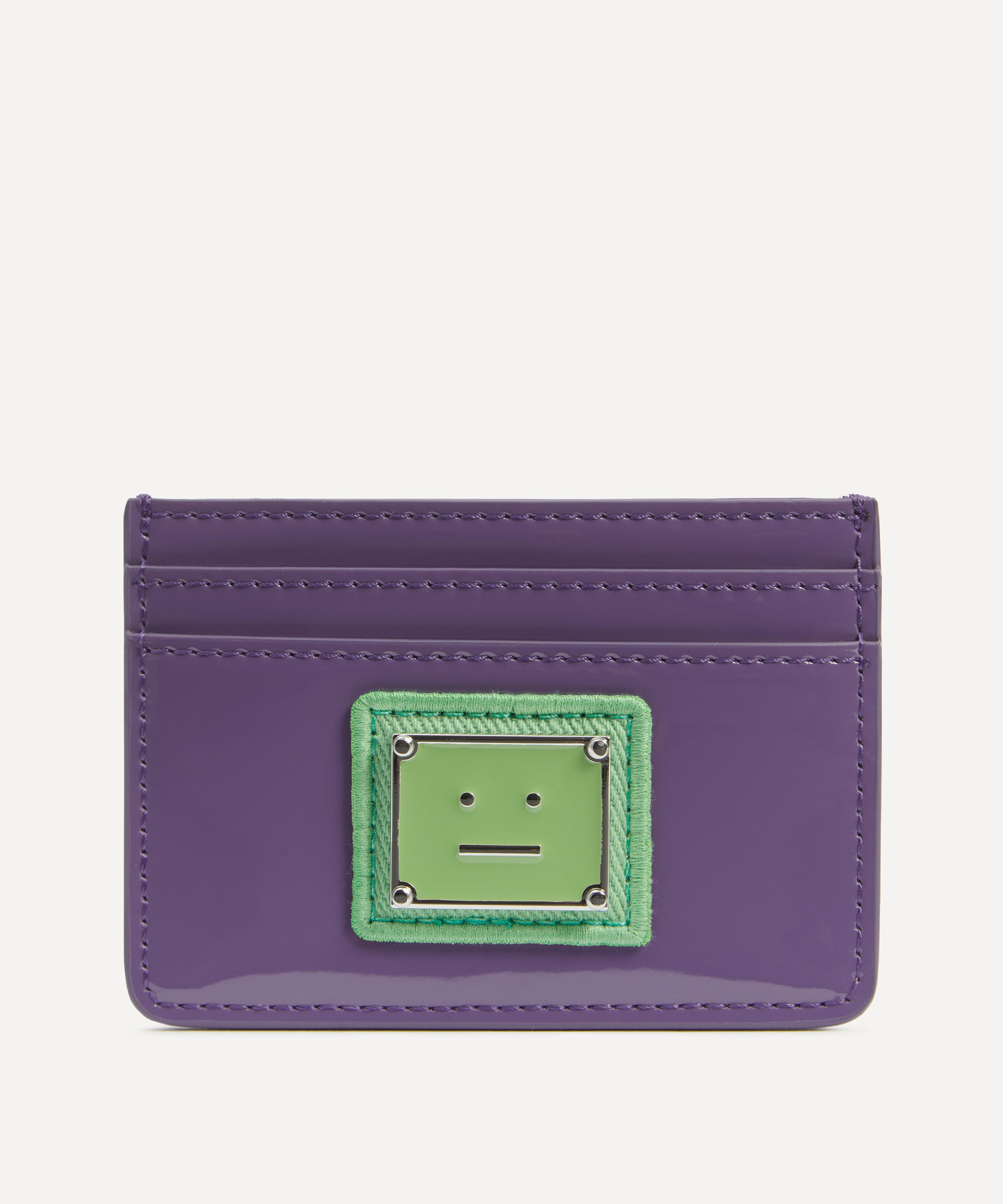 Acne Studios Mens Face Logo Card Holder In Purple