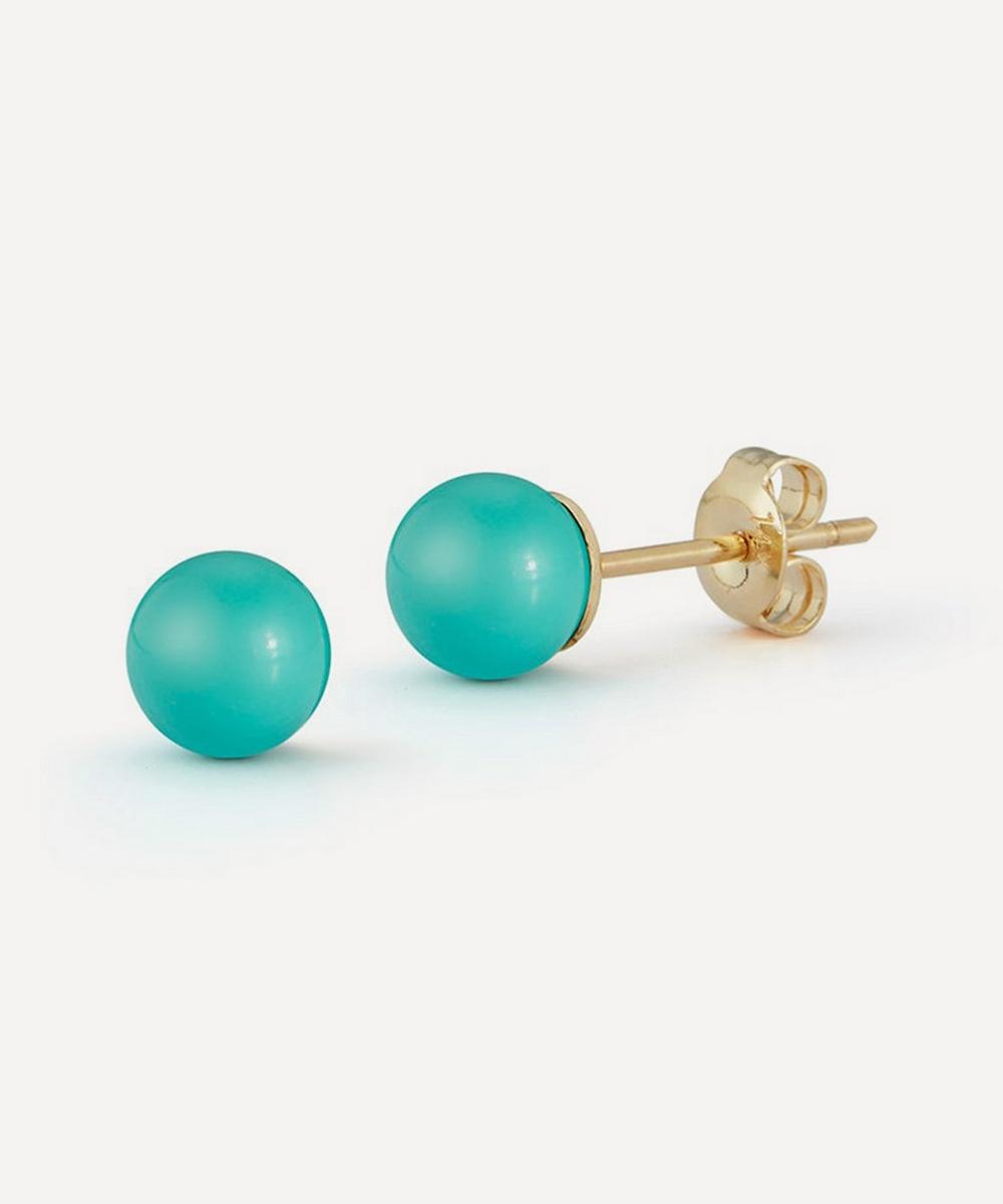 MATEO 14CT GOLD 6MM TURQUOISE STUD EARRINGS