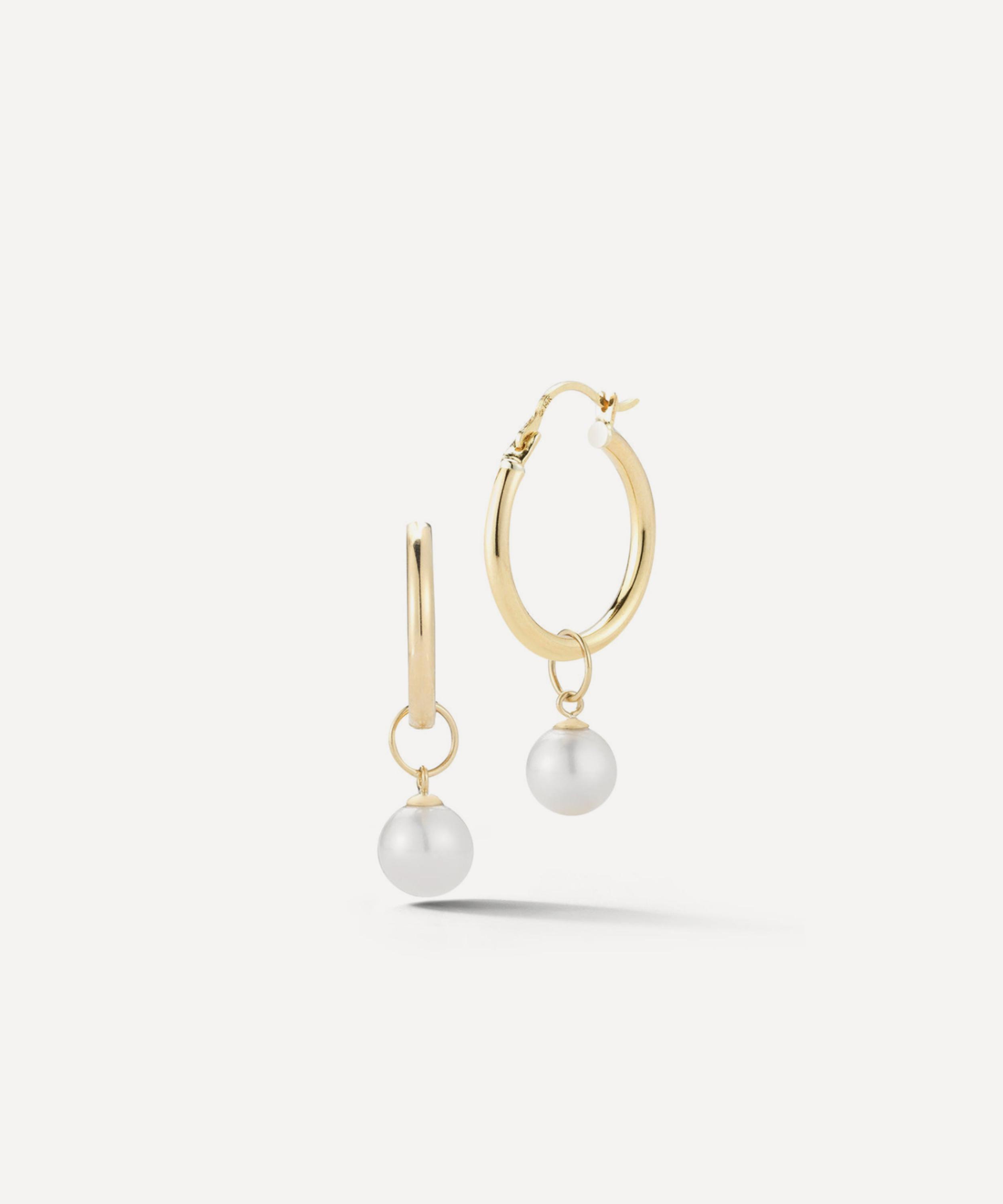 Mateo 14ct Gold Small Detachable Pearl Hoop Earrings