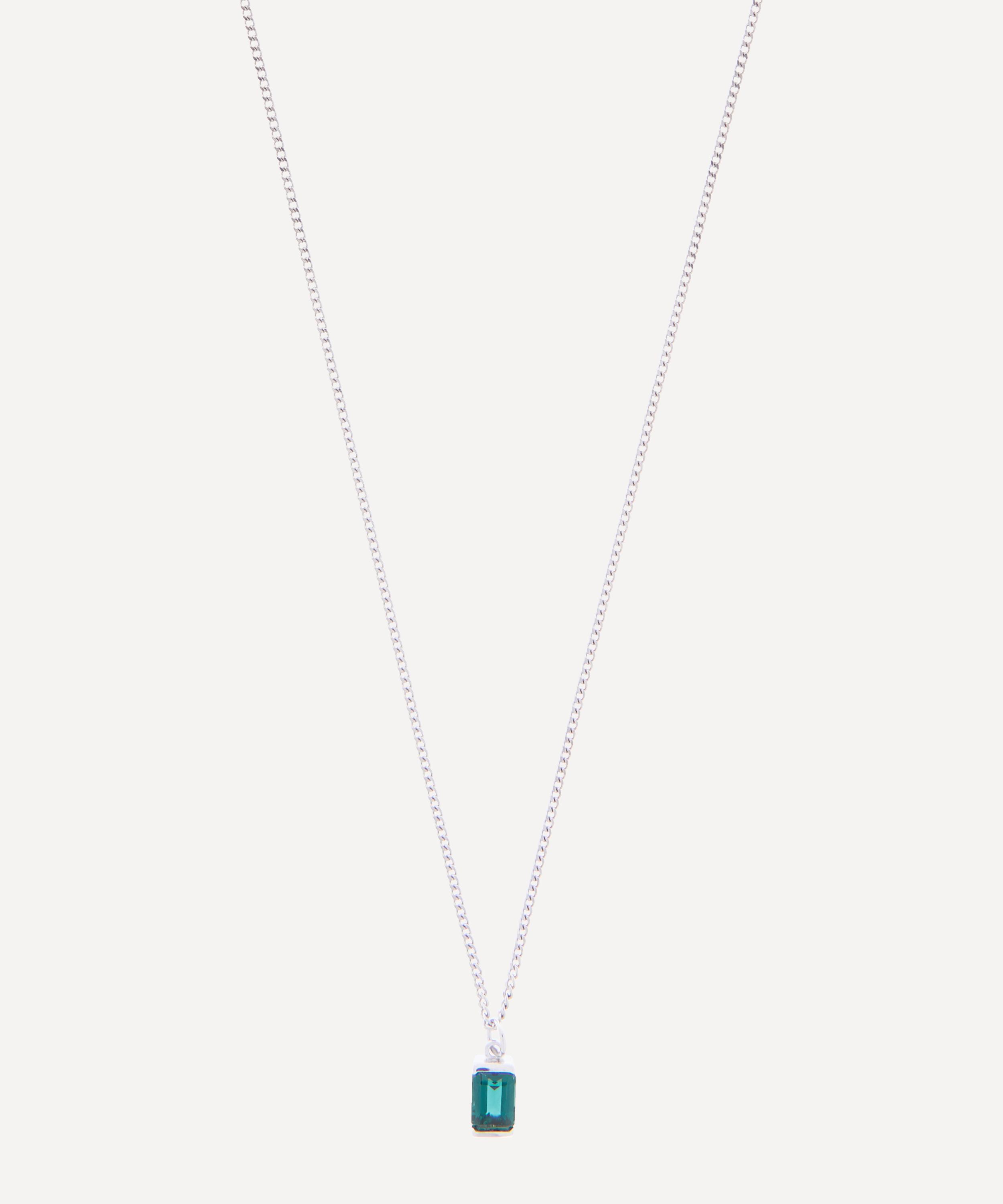 Miansai Sterling Silver Valor Quartz Pendant Necklace In Green