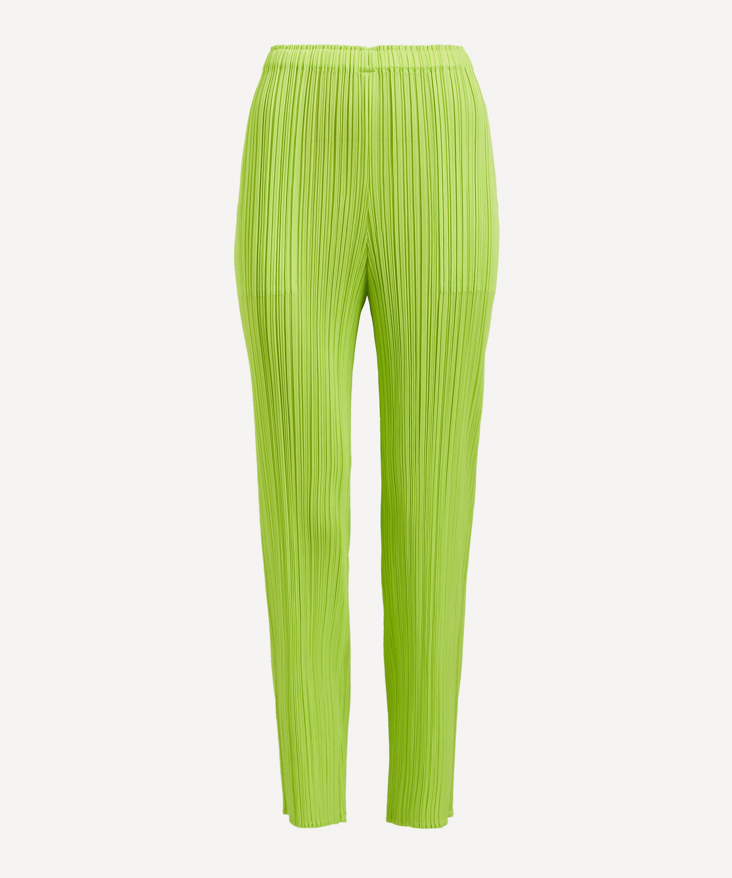 Issey Miyake Yellow Basics Trousers In Green