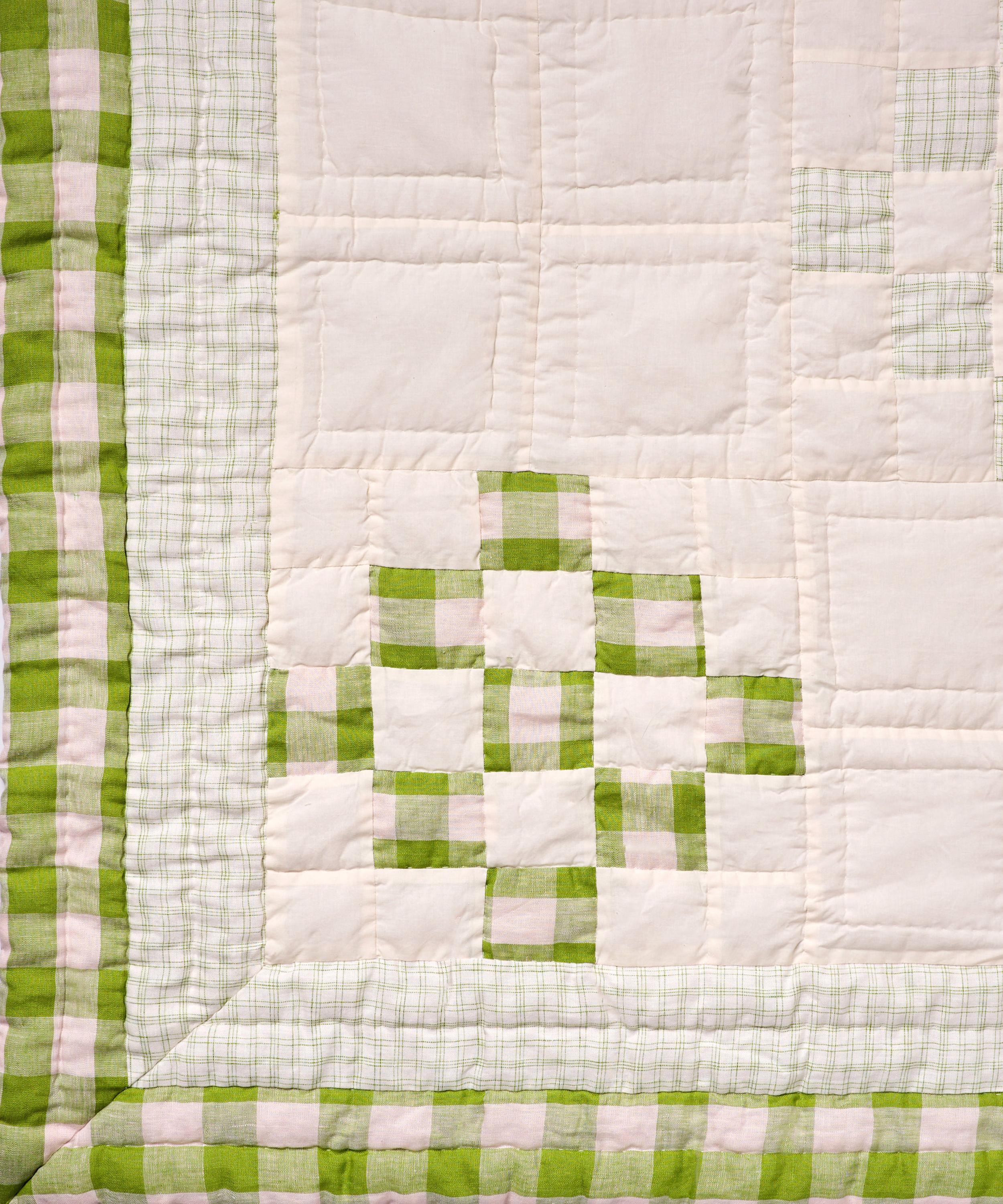Projektityyny Ruiskaunokki Peridot Gingham Patchwork Quilt In Green