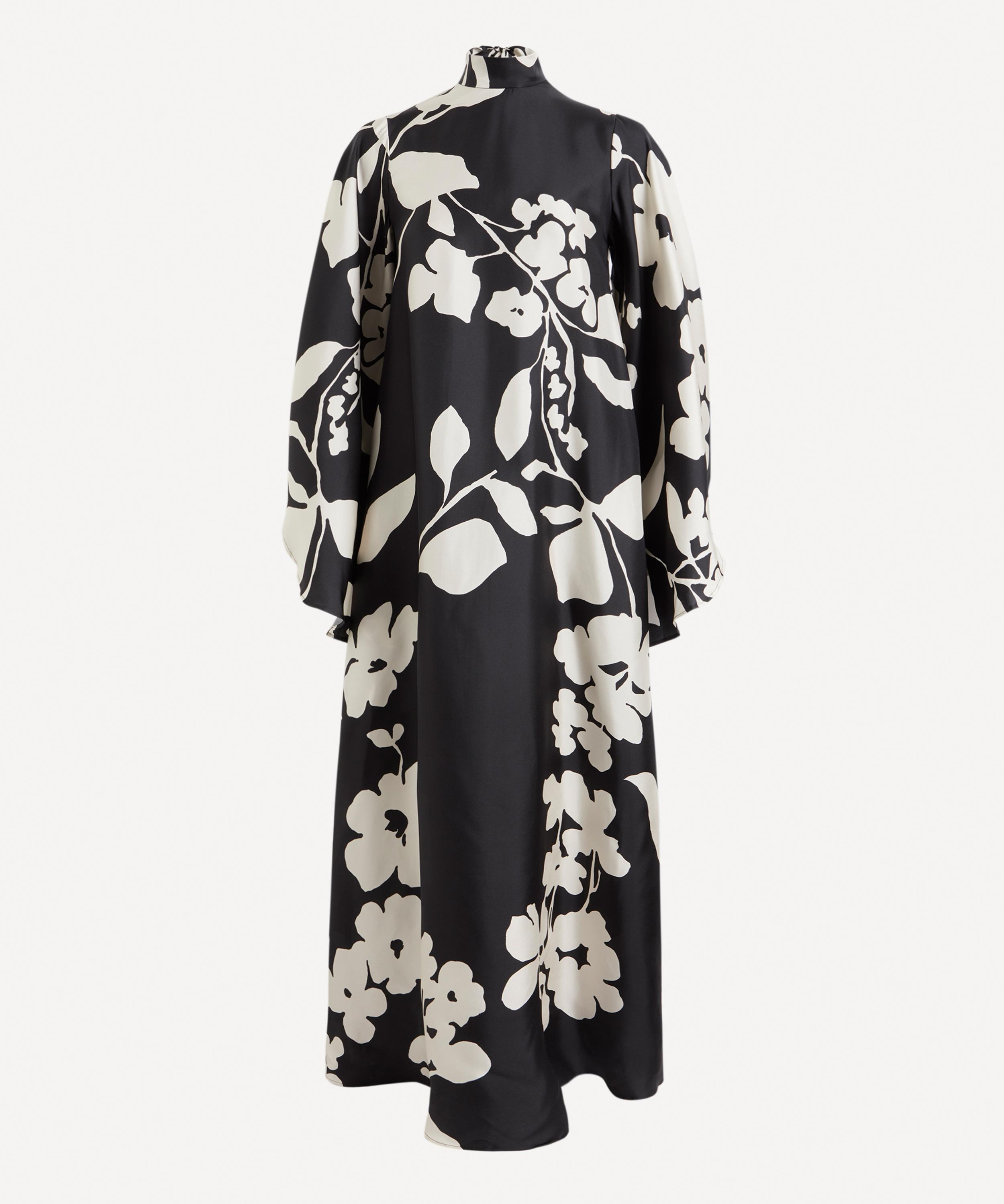 La Doublej Magnifico Silk Kimono-sleeve Maxi Dress In Multi