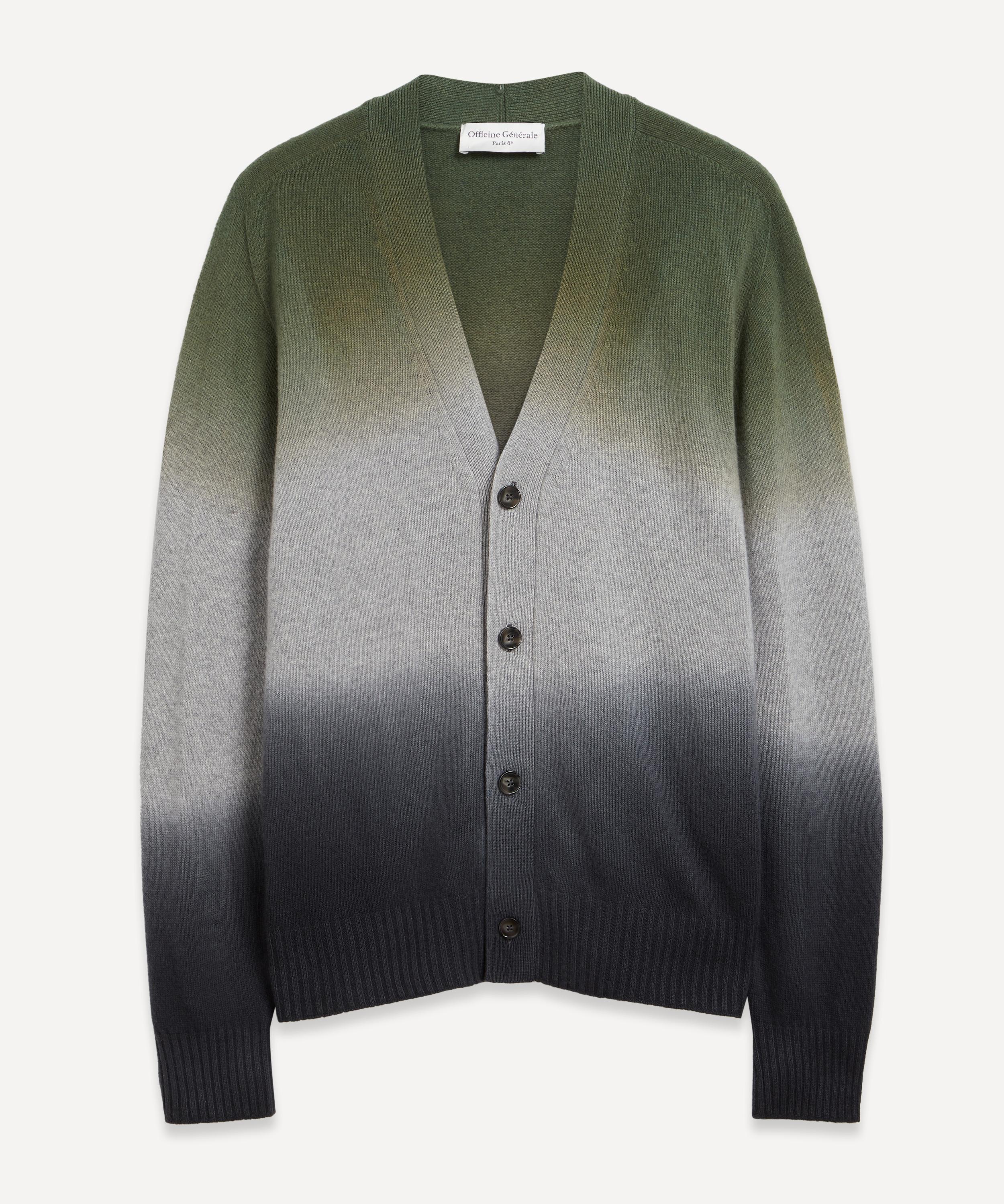 OFFICINE GENERALE OFFICINE GENERALE MENS MILES WOOL AND CASHMERE DIP-DYED CARDIGAN 