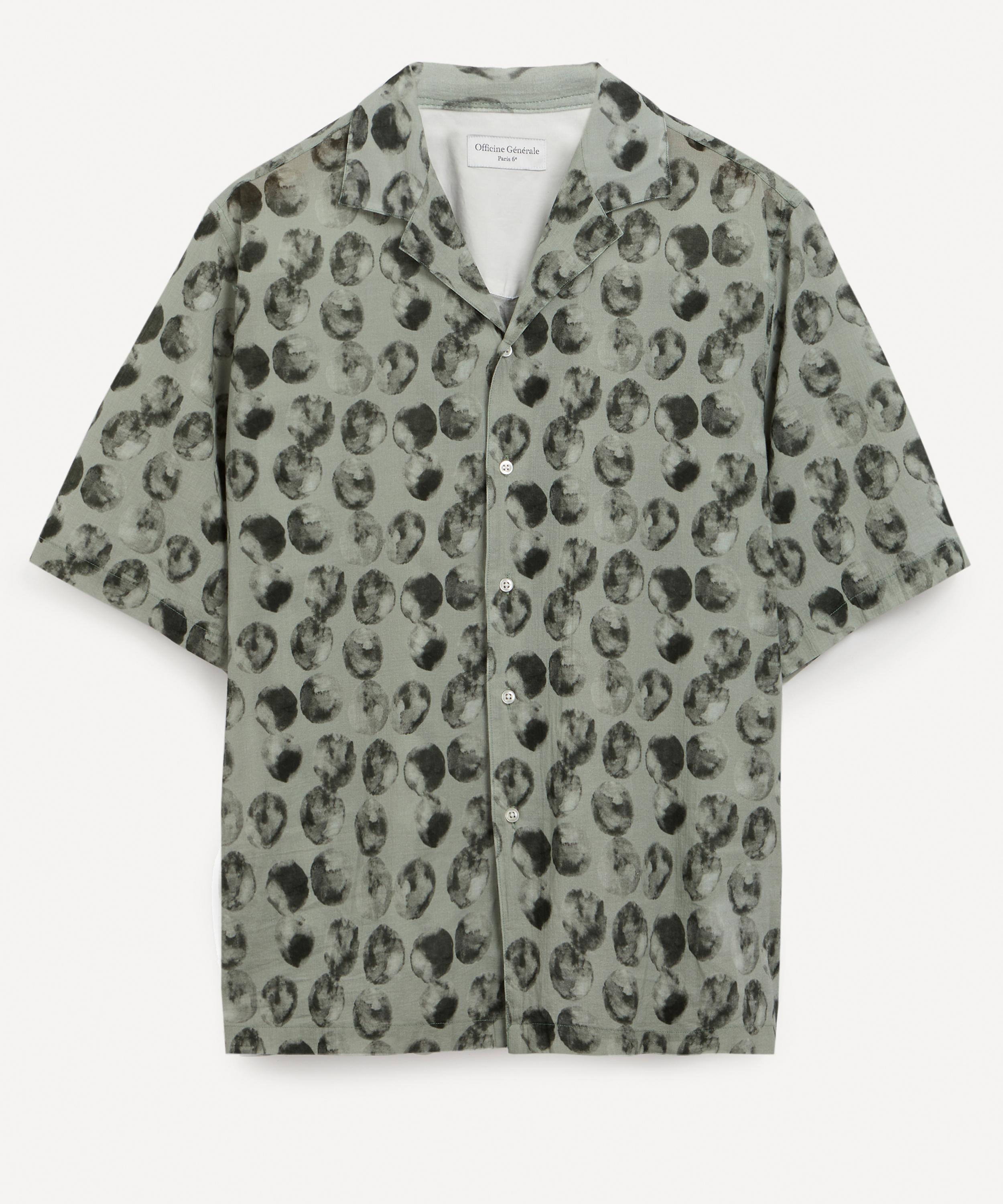 Shop Officine Generale Mens Eren Bubble Print Camp Shirt