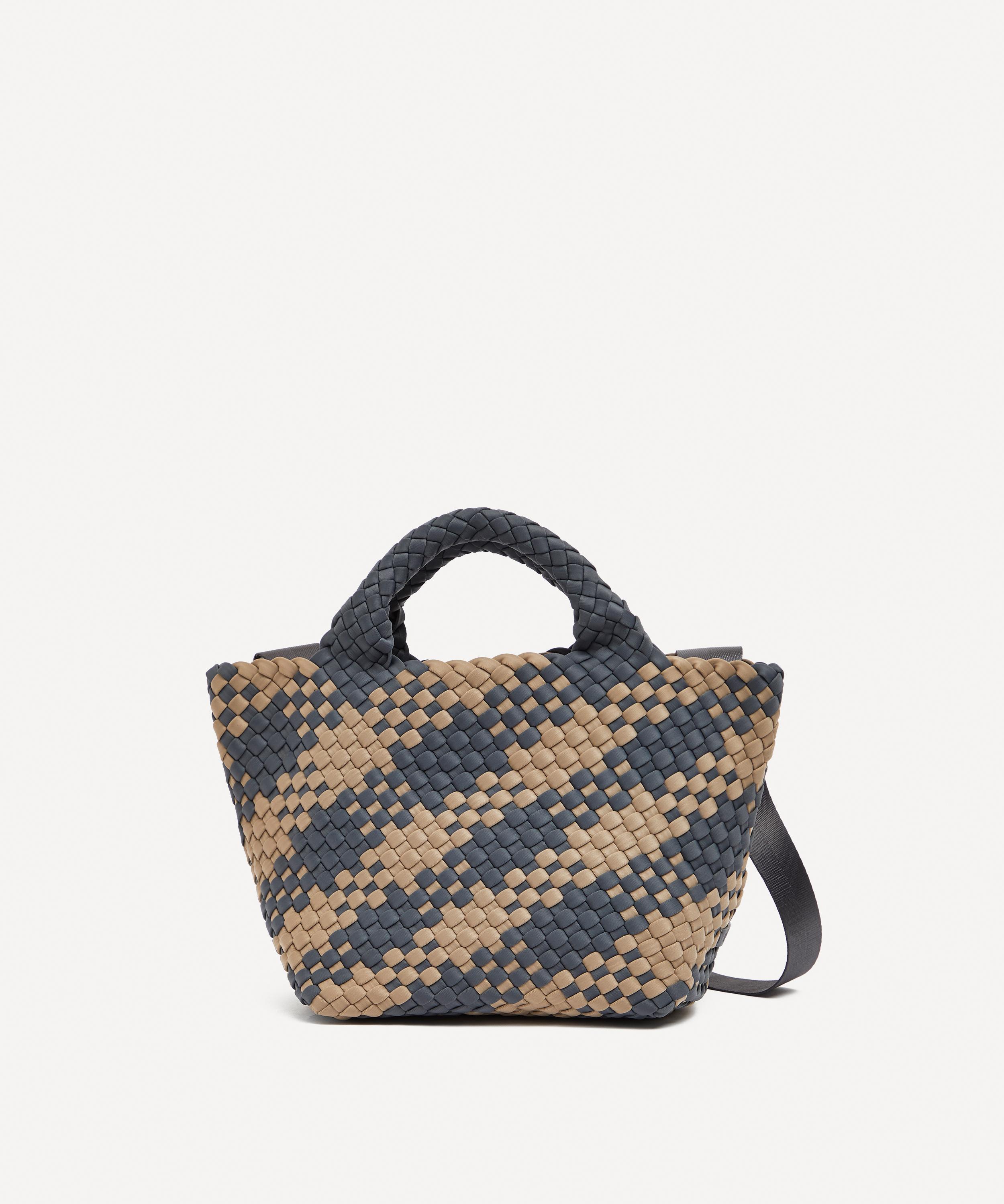 Naghedi Women's St. Barths Mini Plaid Woven Tote Bag Dune
