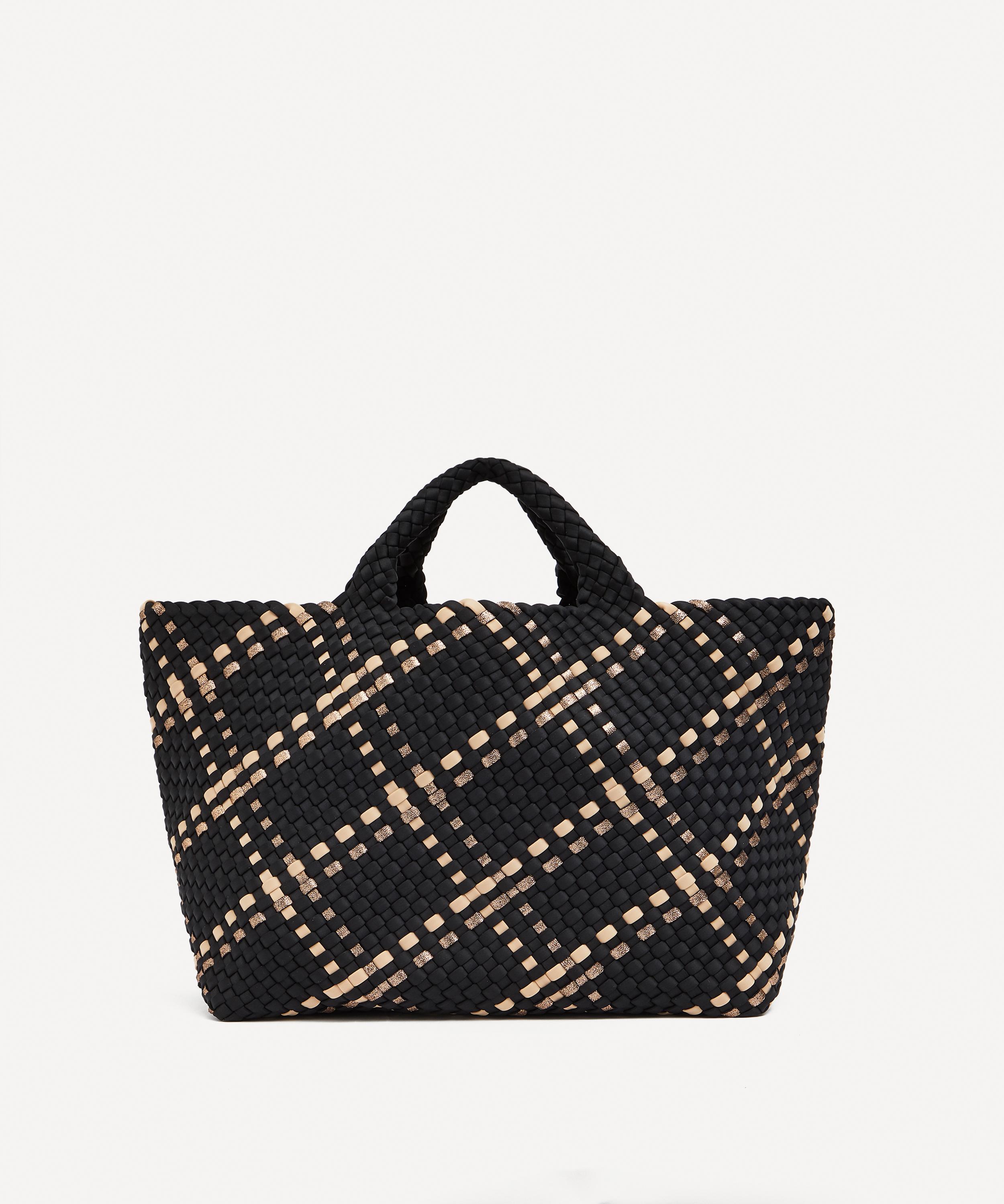 Naghedi Women's St. Barths Large Plaid Woven Tote Bag Modena
