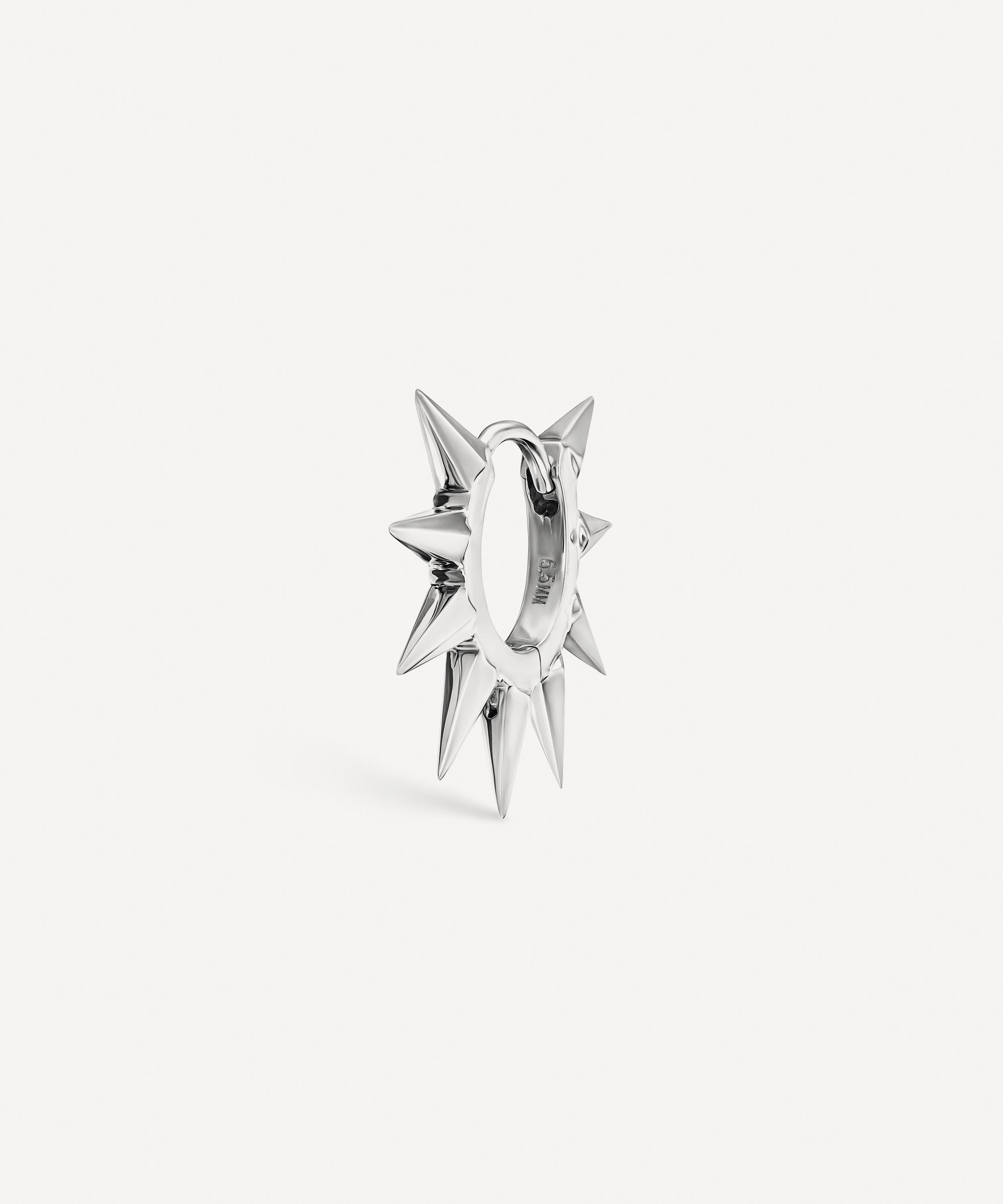 Maria Tash 14ct White Gold Metal Mohawk Ring 6.5mm Hoop Earring