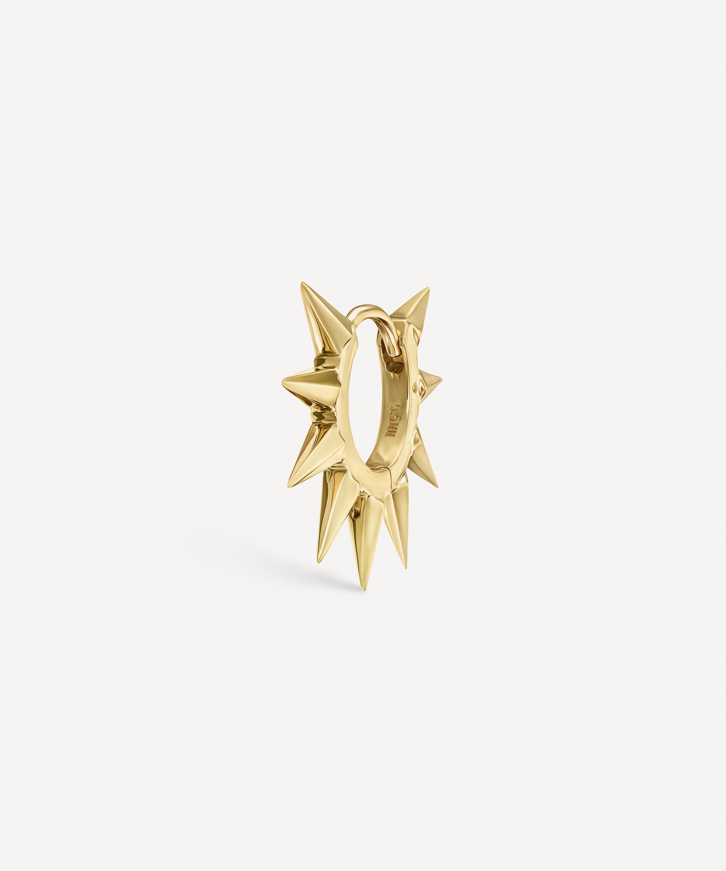 Maria Tash 14ct Gold Metal Mohawk Ring 6.5mm Hoop Earring