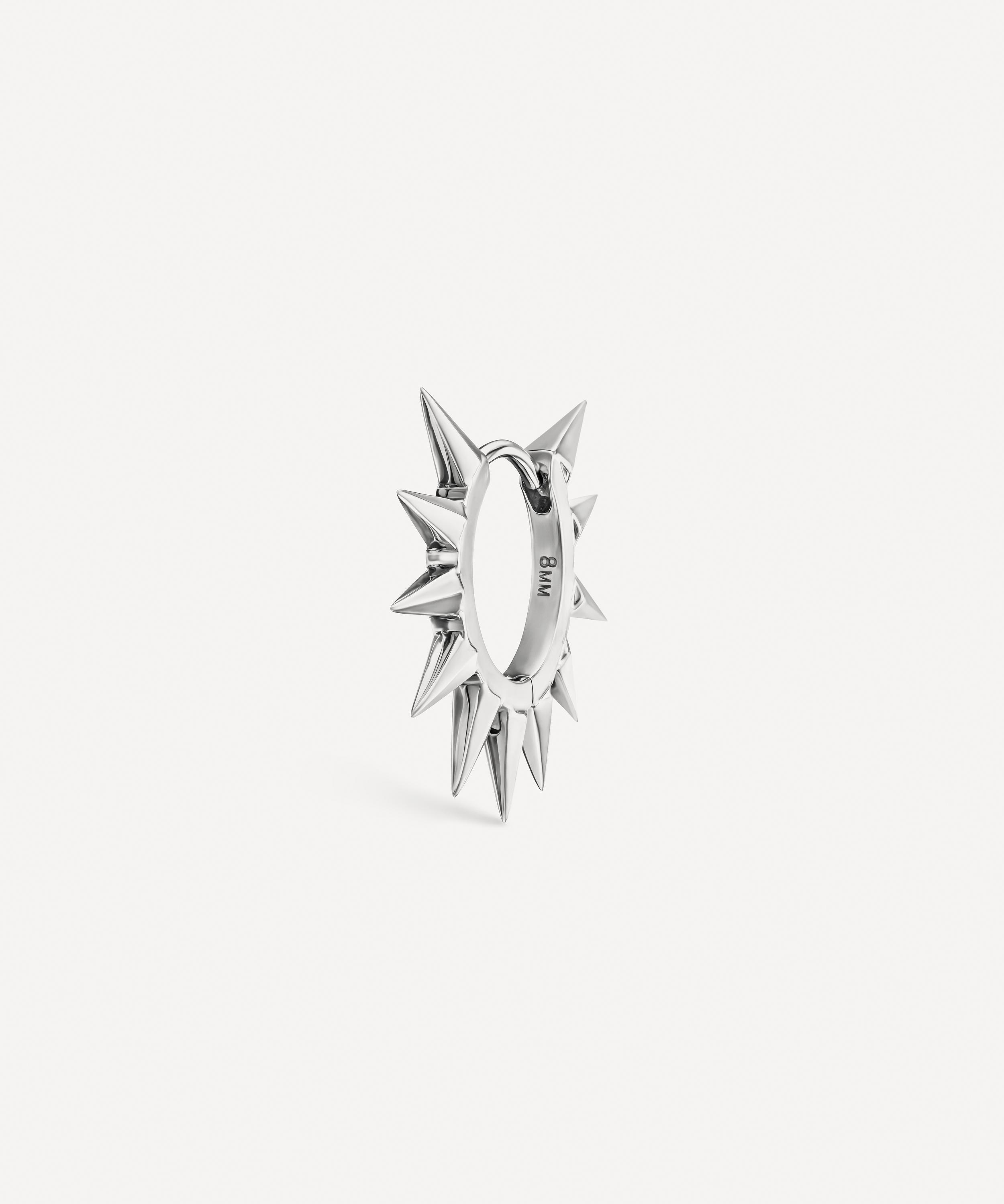 Maria Tash 14ct White Gold Metal Mohawk 8mm Hoop Earring