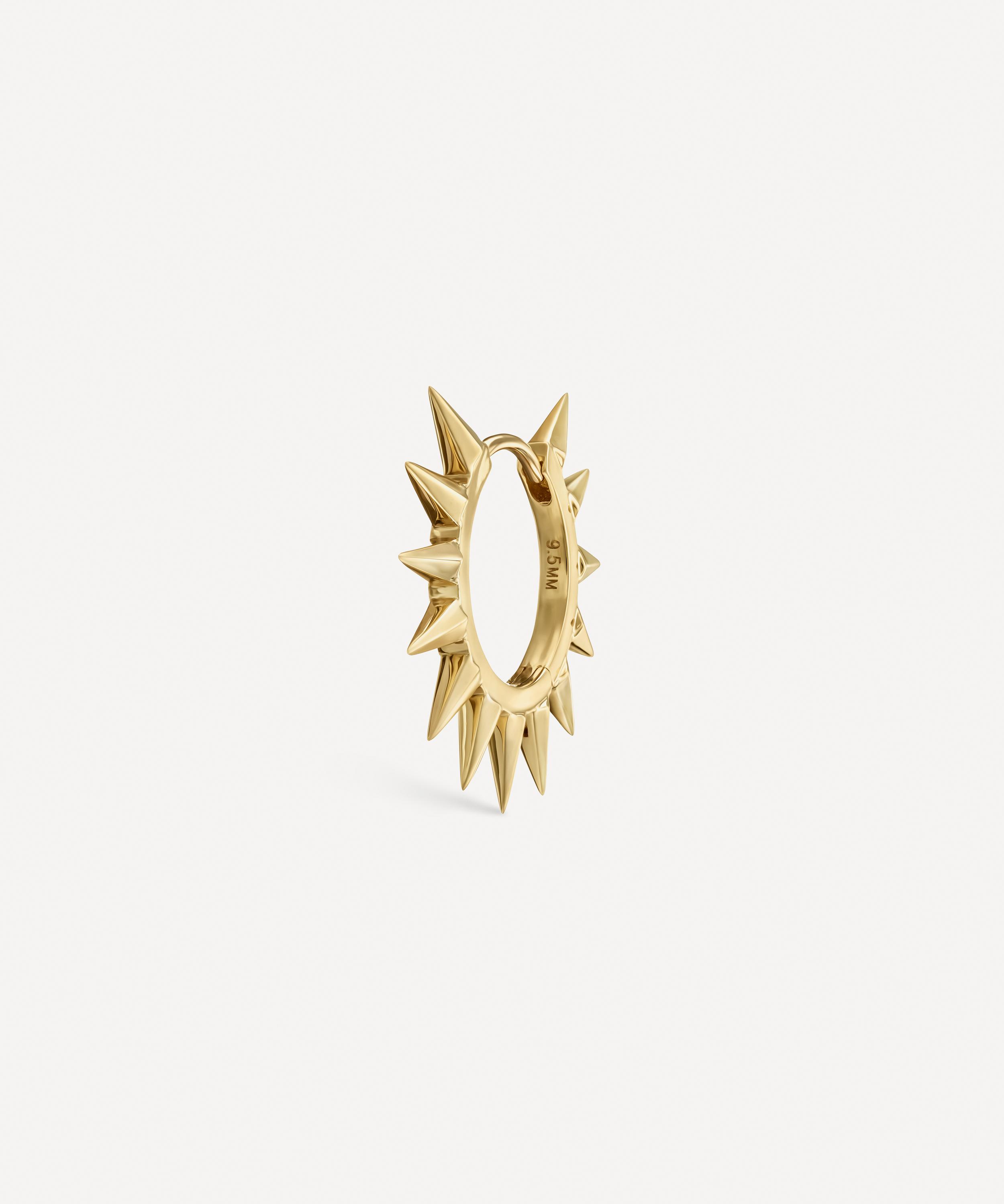 Maria Tash 14ct Gold Metal Mohawk 9.5mm Hoop Earring