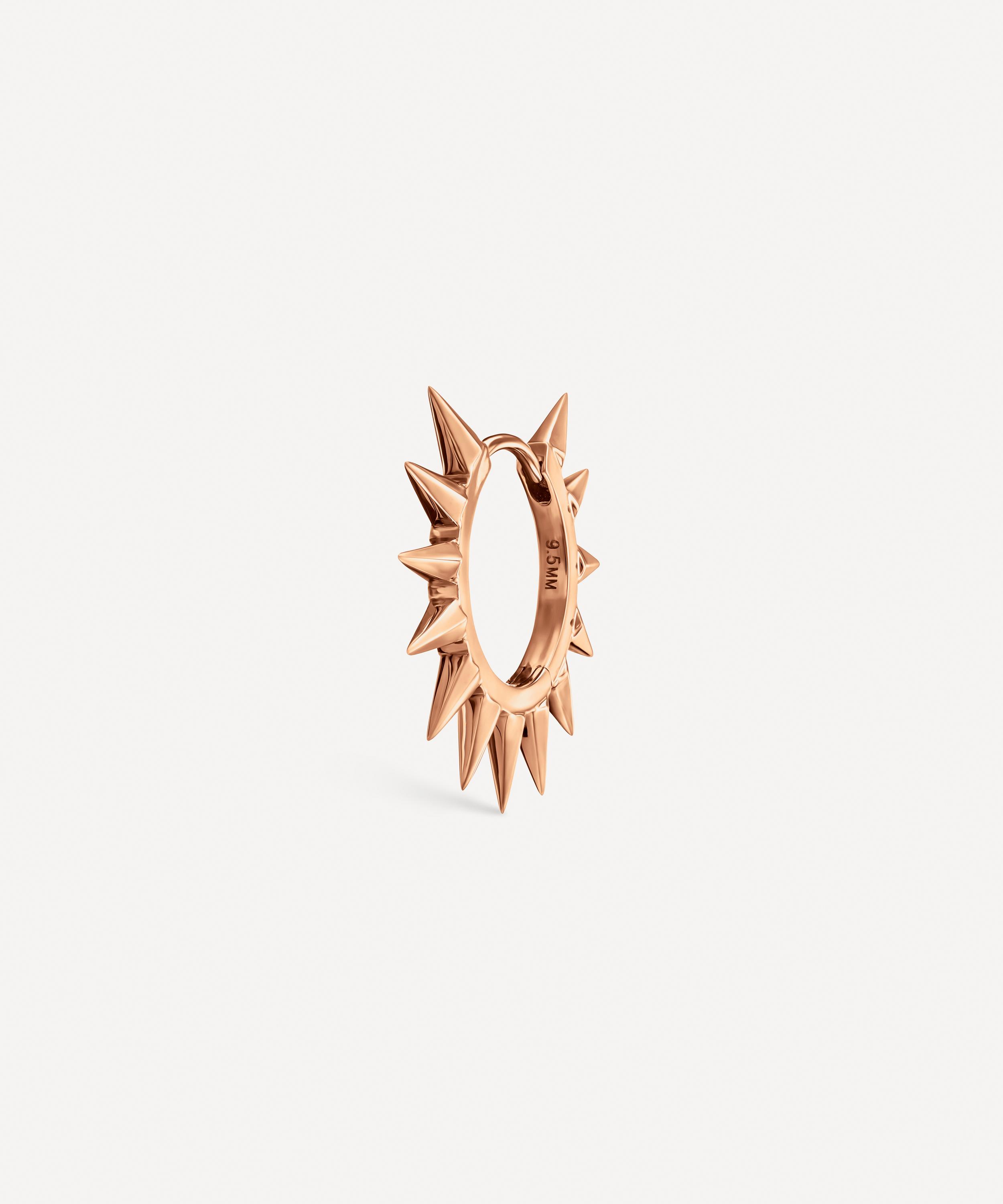 Maria Tash 14ct Rose Gold Metal Mohawk 9.5mm Hoop Earring