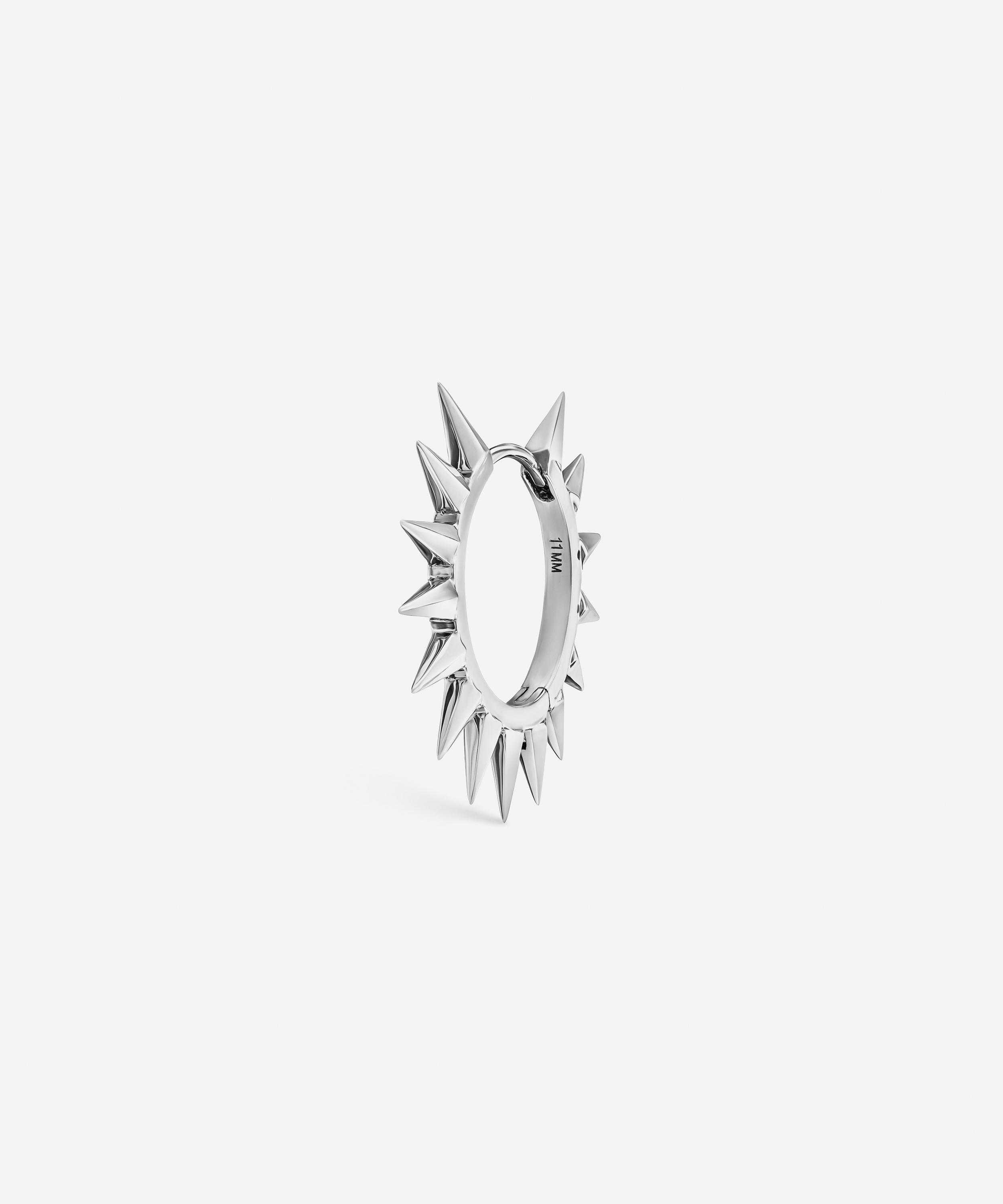 Maria Tash 14ct White Gold Metal Mohawk 11mm Hoop Earring