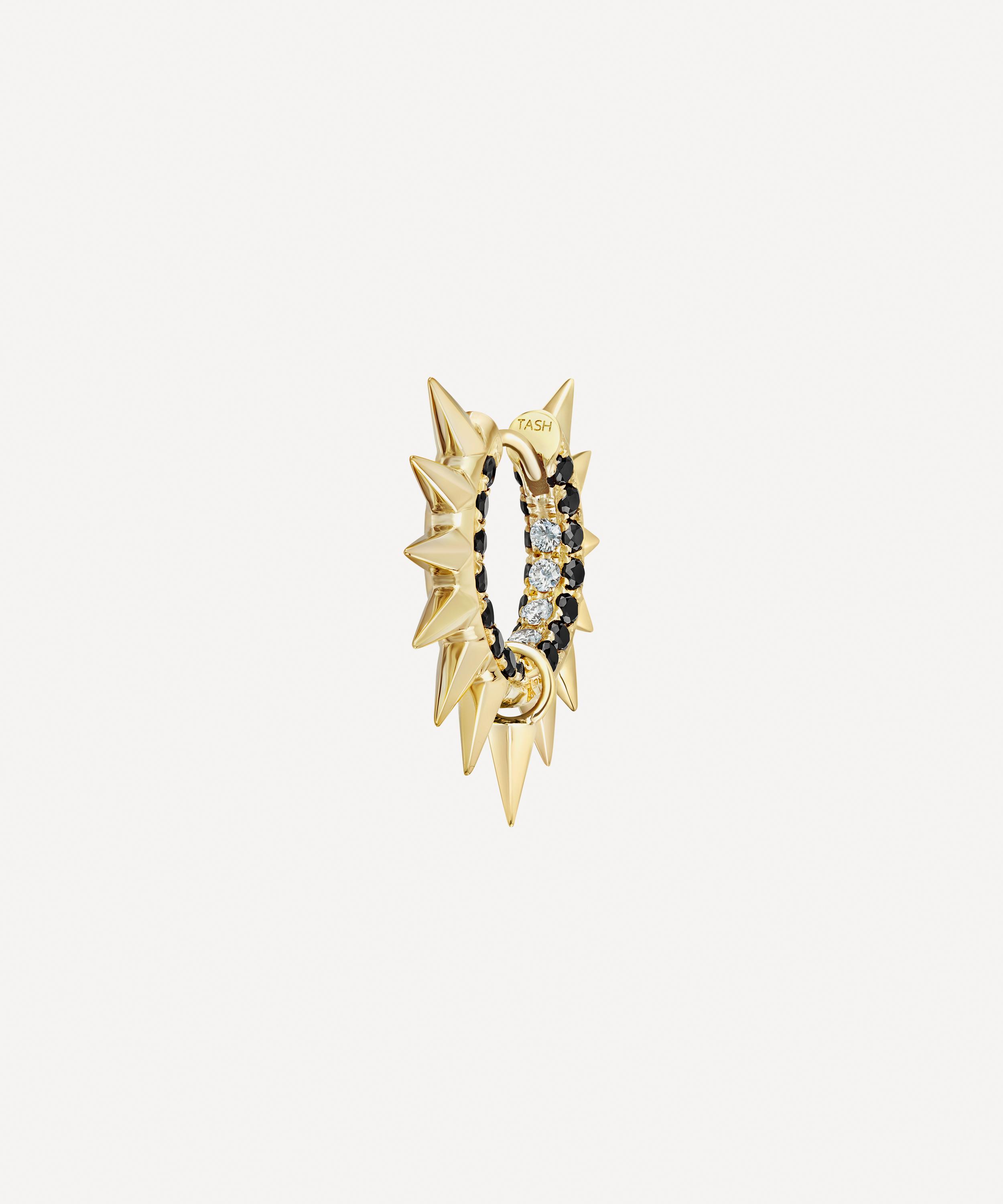Maria Tash 18ct Gold Mohawk And Diamond 8mm Hoop Earring