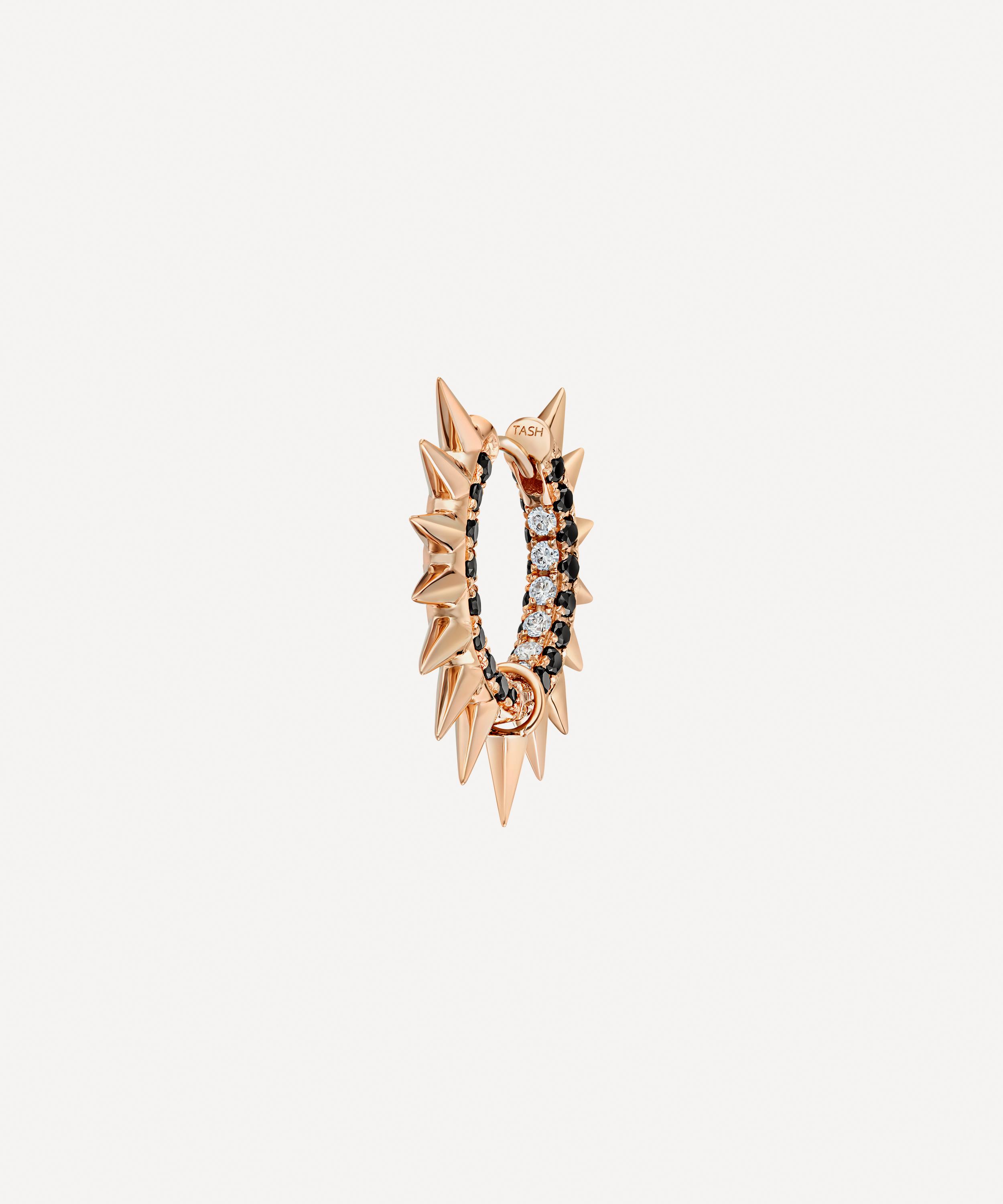 Maria Tash 18ct Rose Gold Mohawk And Diamond 9.5mm Hoop Earring