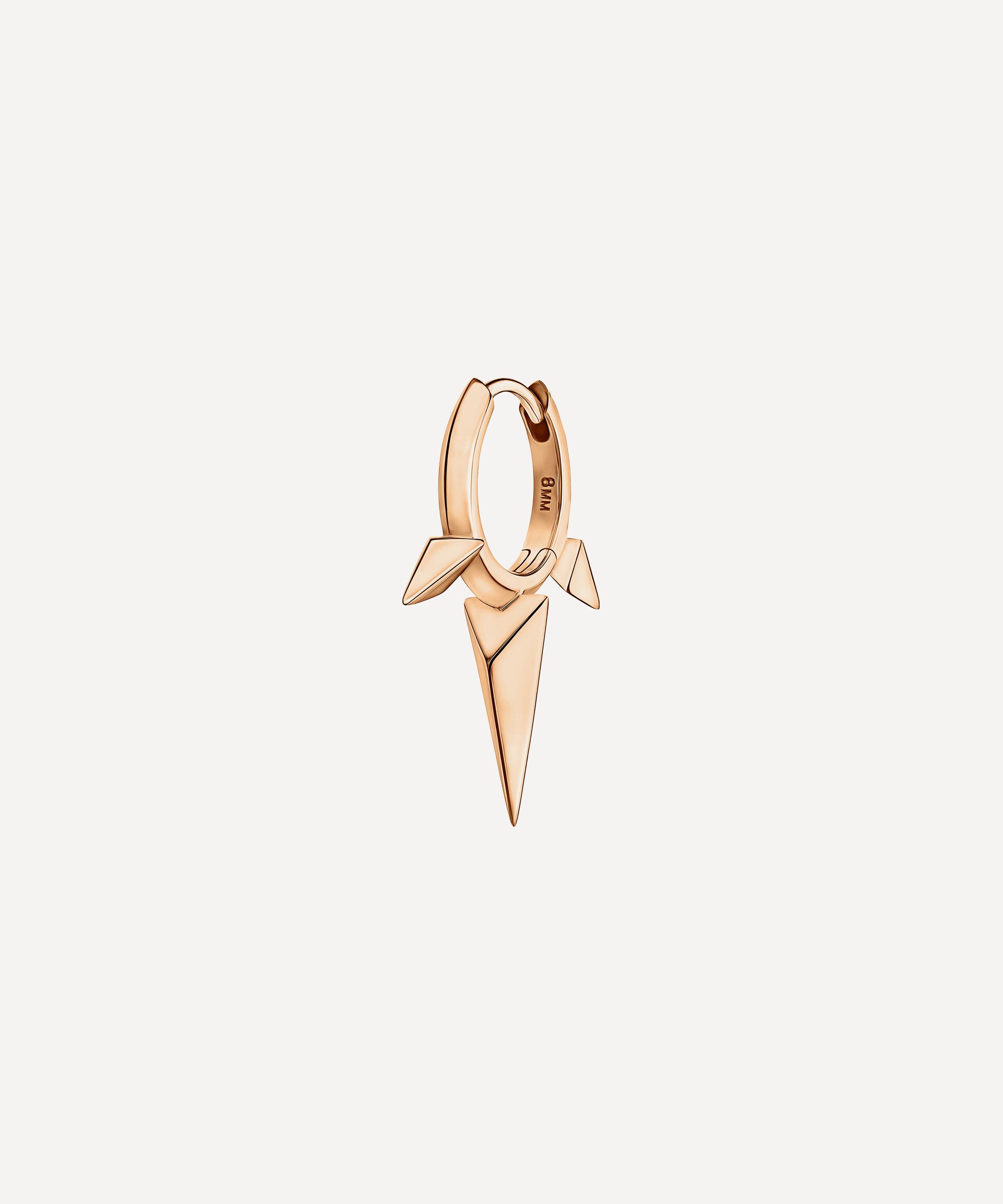 Maria Tash 14ct Rose Gold 8mm Faceted Triple Spike Hoop Earring
