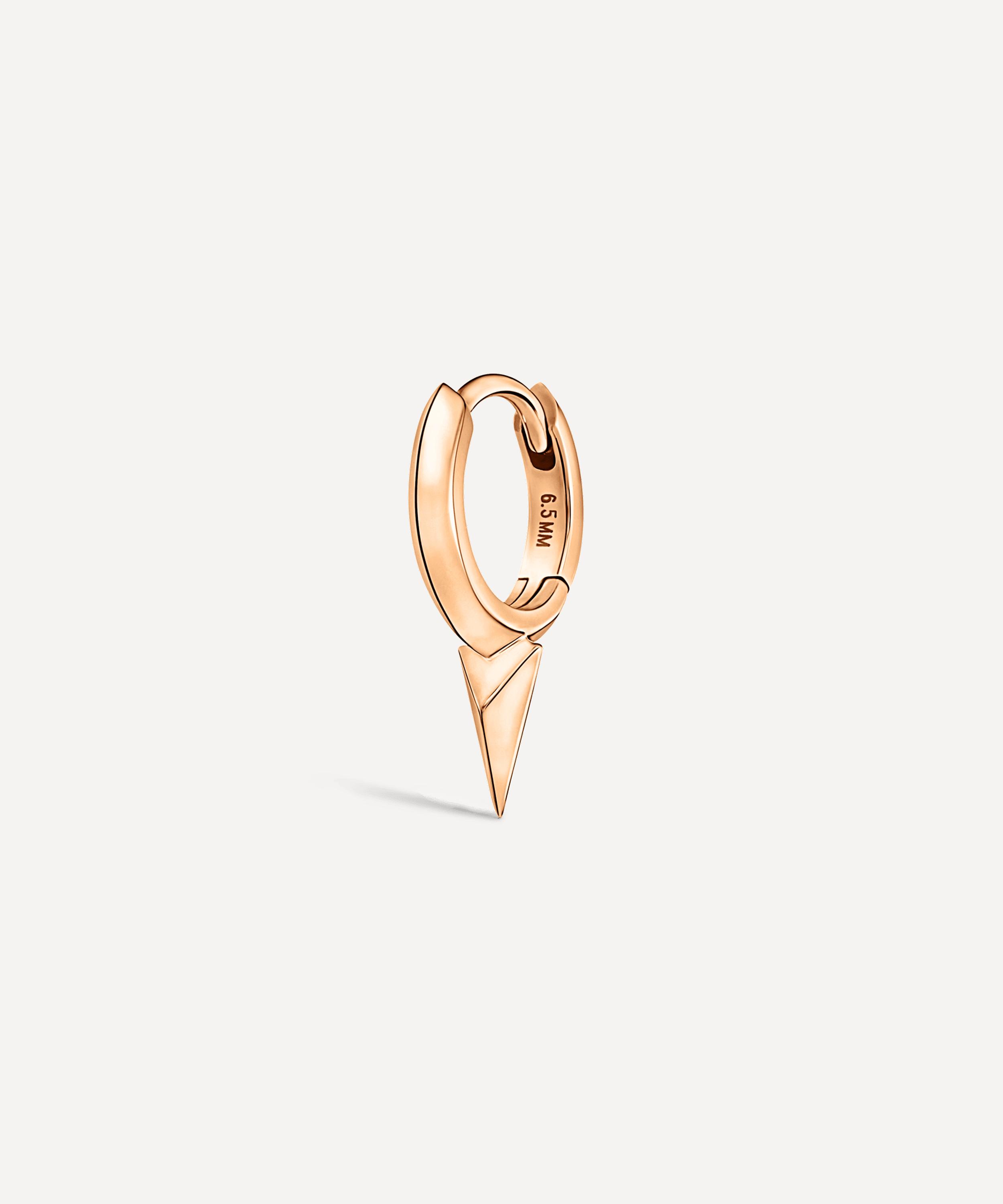 Maria Tash 14ct Rose Gold 6.5mm Faceted Single Spike Hoop Earring