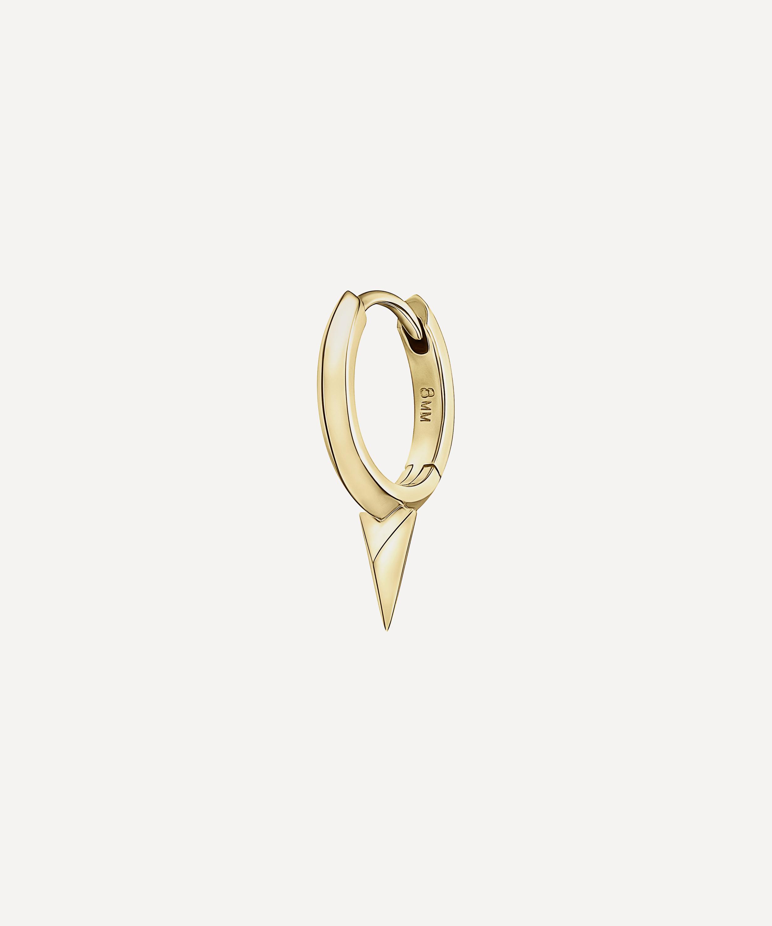 Maria Tash 14ct Gold 8mm Faceted Single Spike Hoop Earring