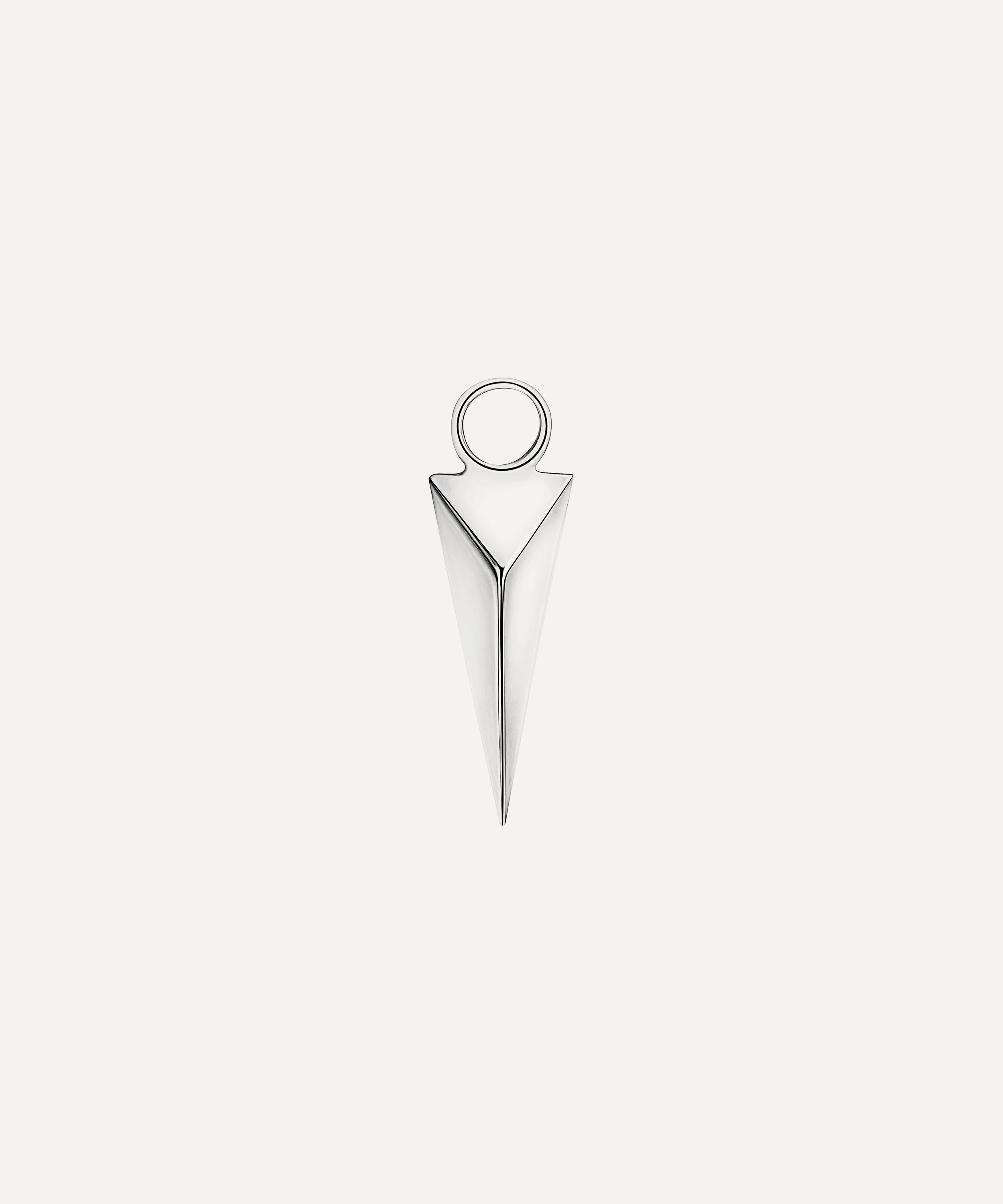 Maria Tash 14ct White Gold Faceted Single Long Spike Charm