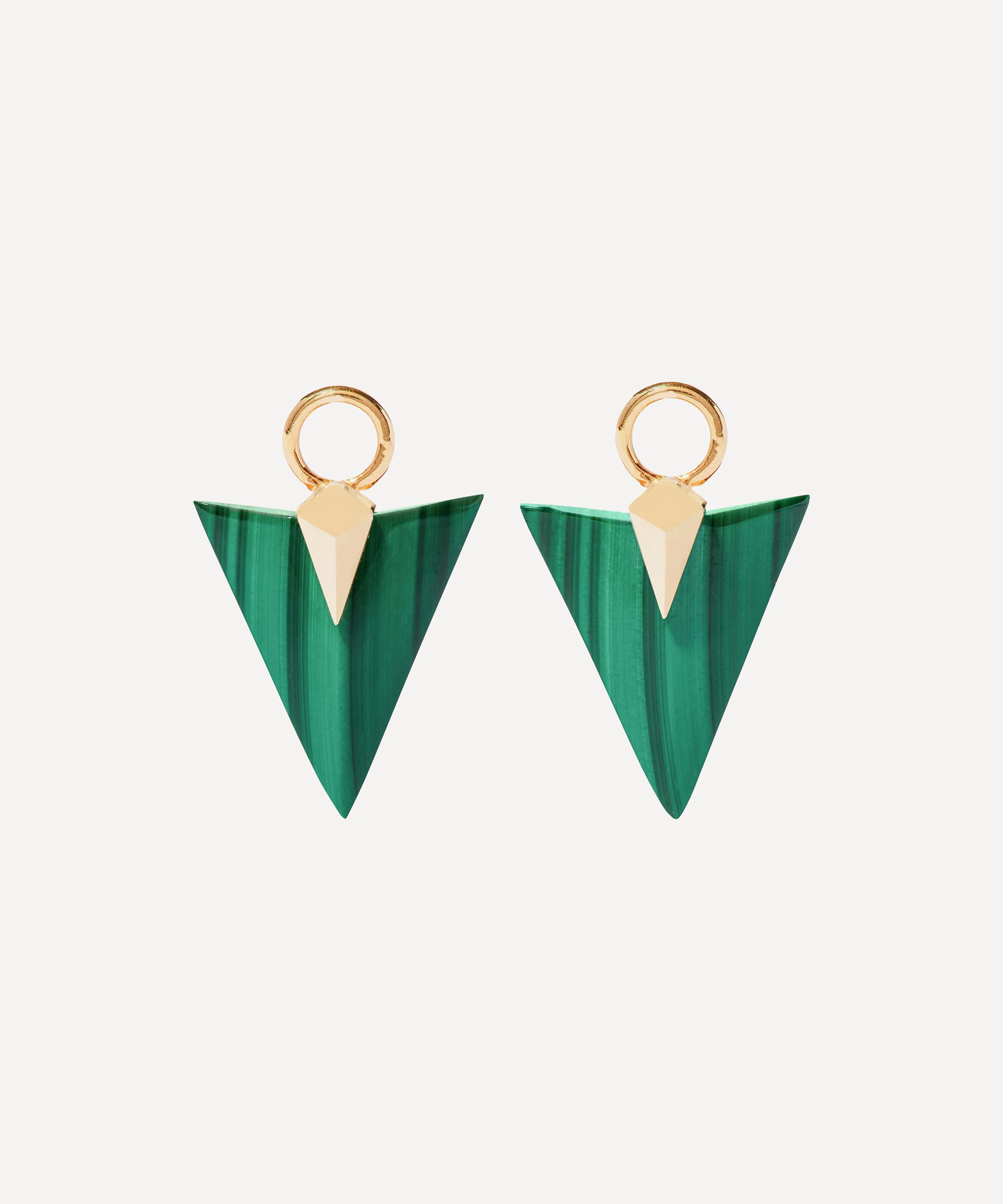 Annoushka 18ct Gold Deco Arrow Malachite Earring Drops Luxury Christmas Gift / Present