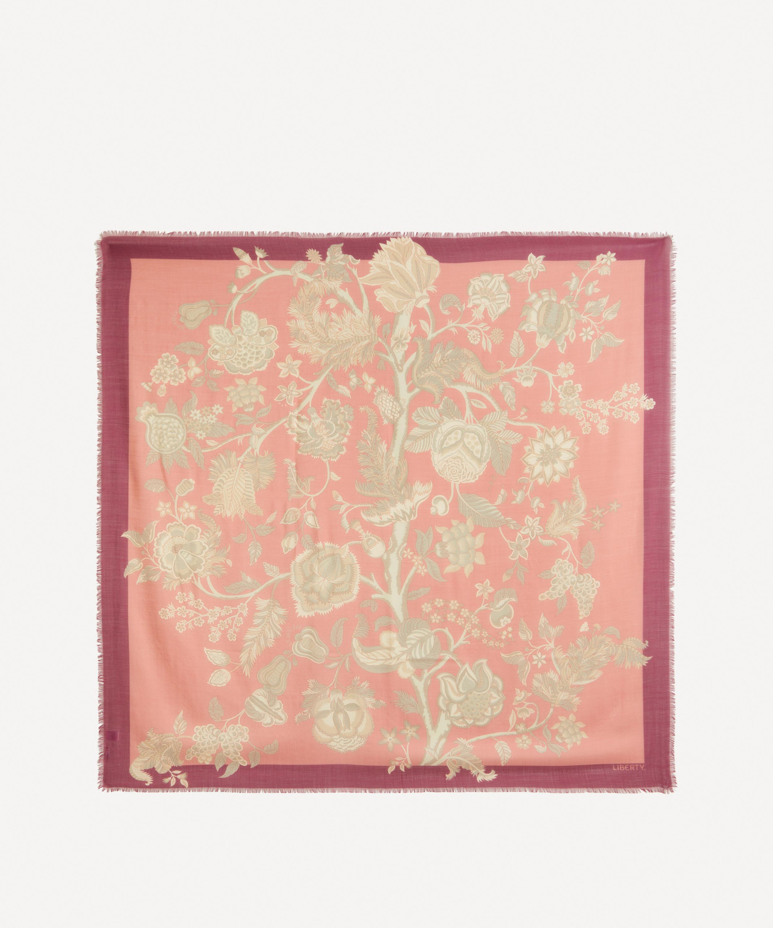 Liberty Palampore Cashmere-silk Scarf In Coral