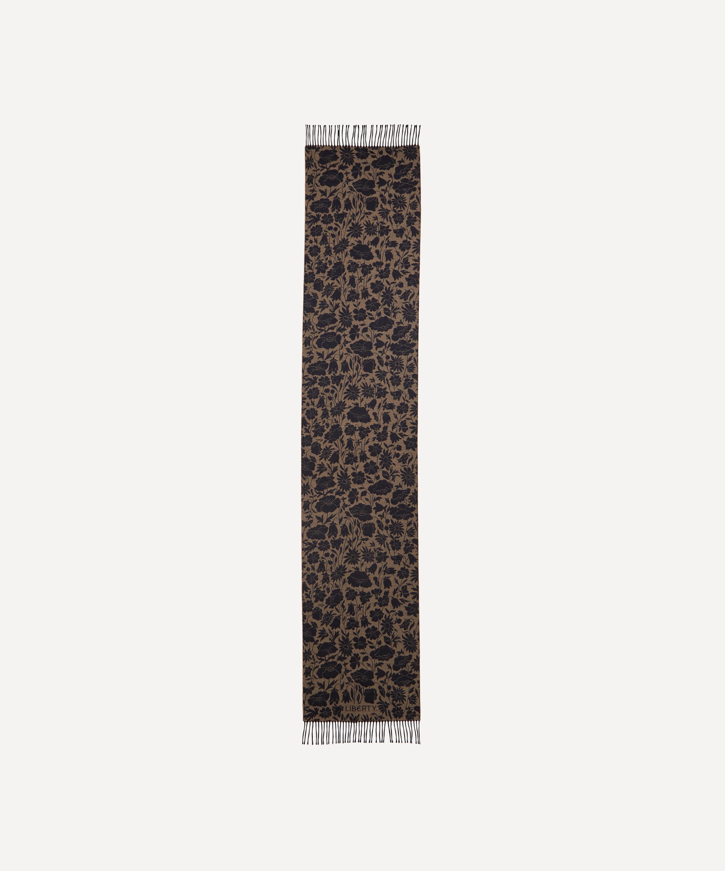 Liberty Poppy Dawn Wool Scarf In Beige