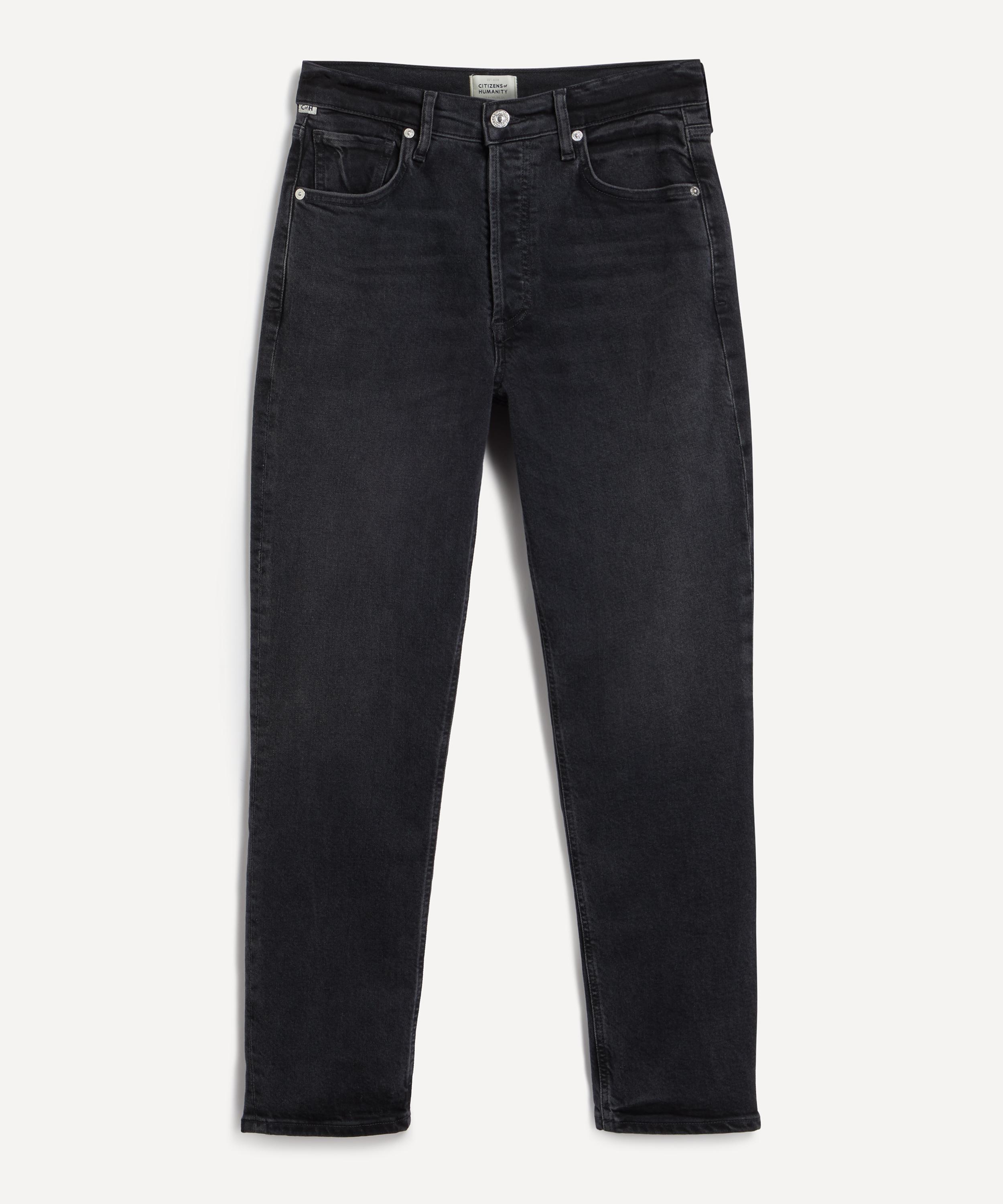 Citizens Of Humanity Black Blaine High Rise Straight Jeans In Black Ink