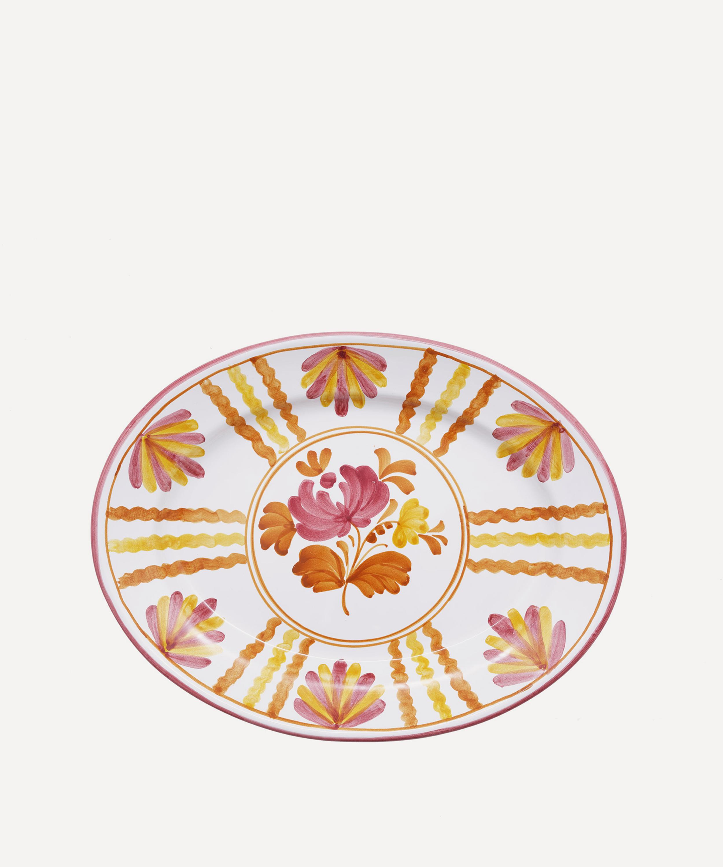 Cabana Blossom Oval Serving Platter Yellow In Multicoloured