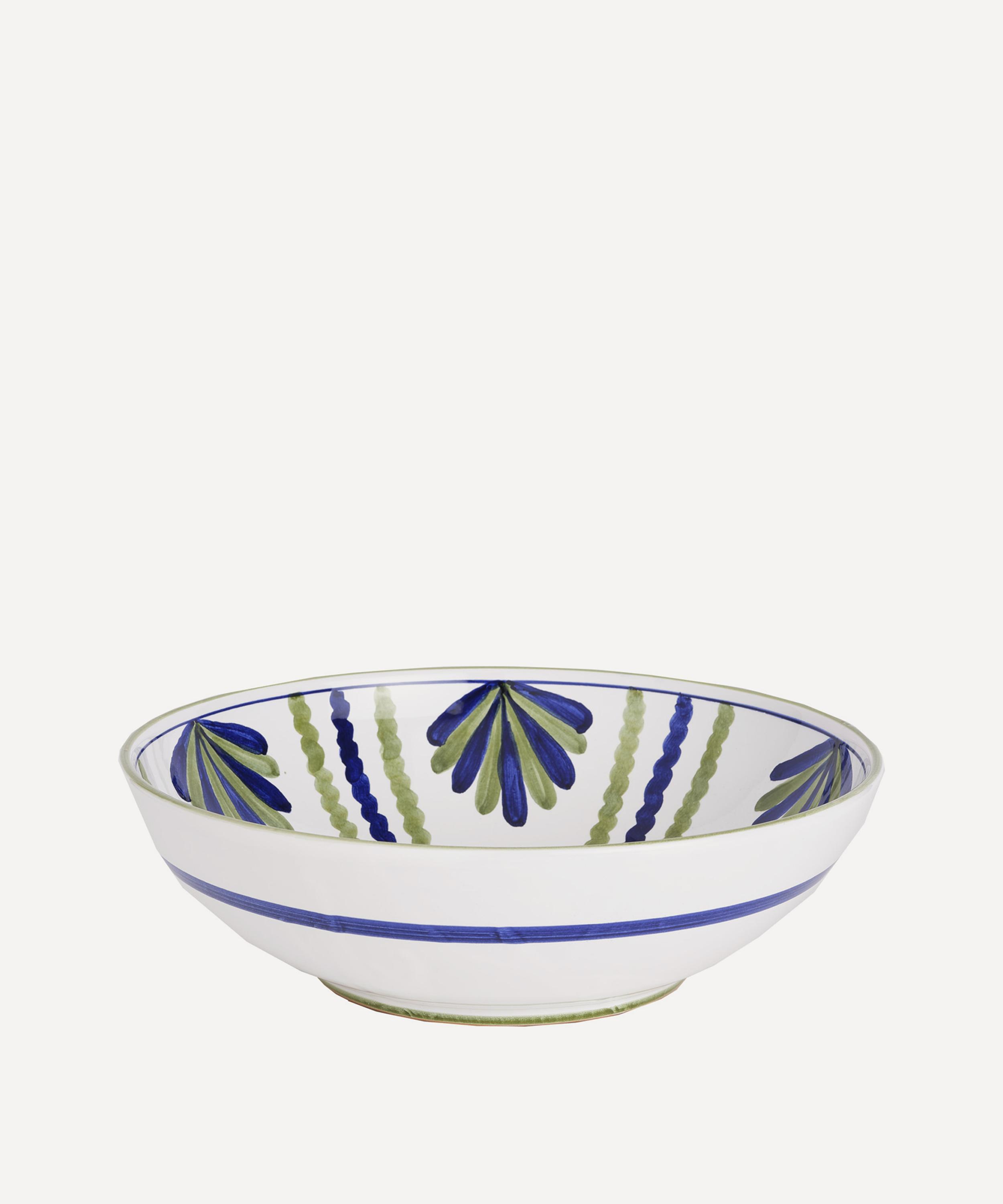 Cabana Blossom Salad Bowl Blue In Multicoloured