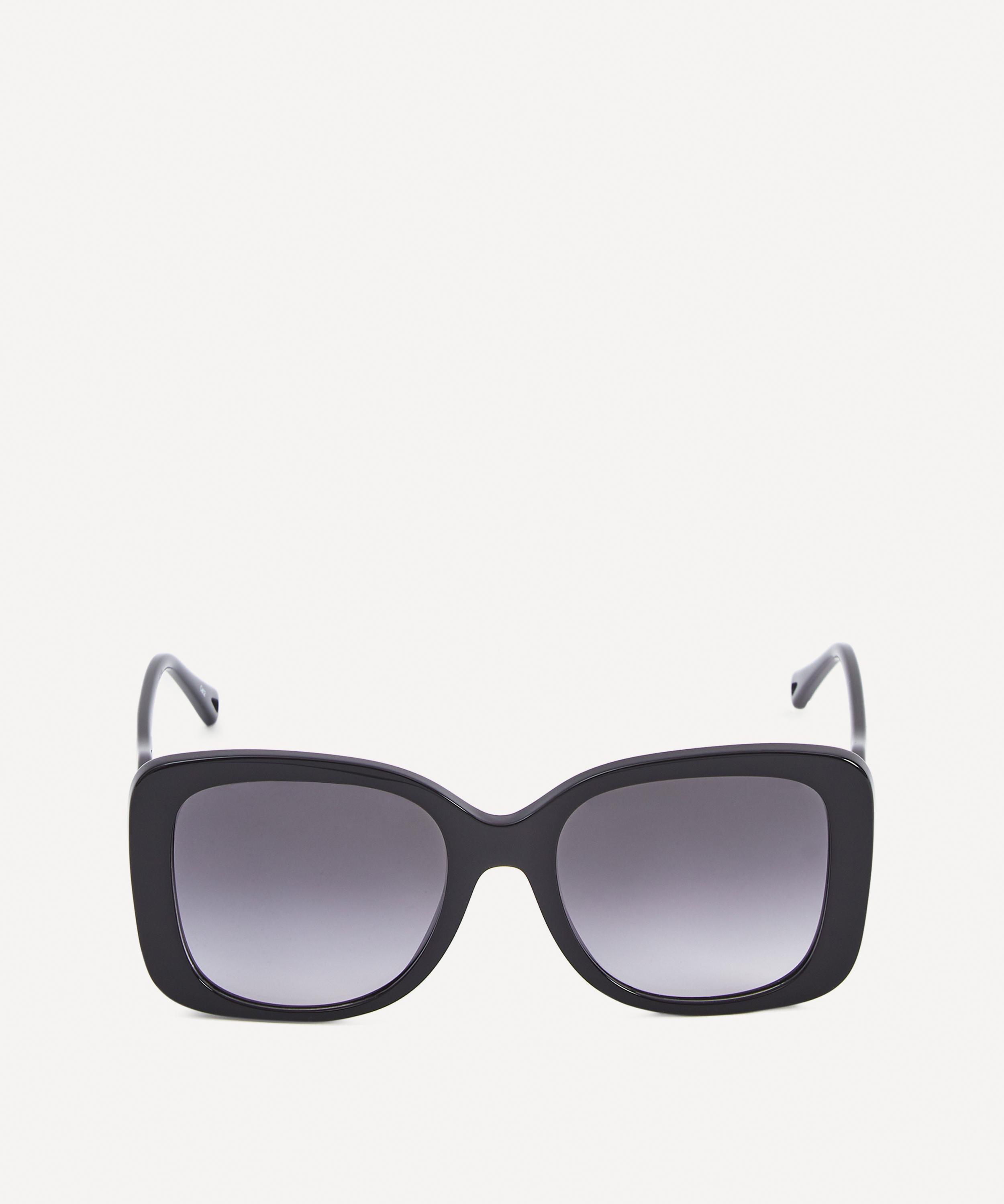 Chloé Oversized Butterfly Acetate Sunglasses In Black