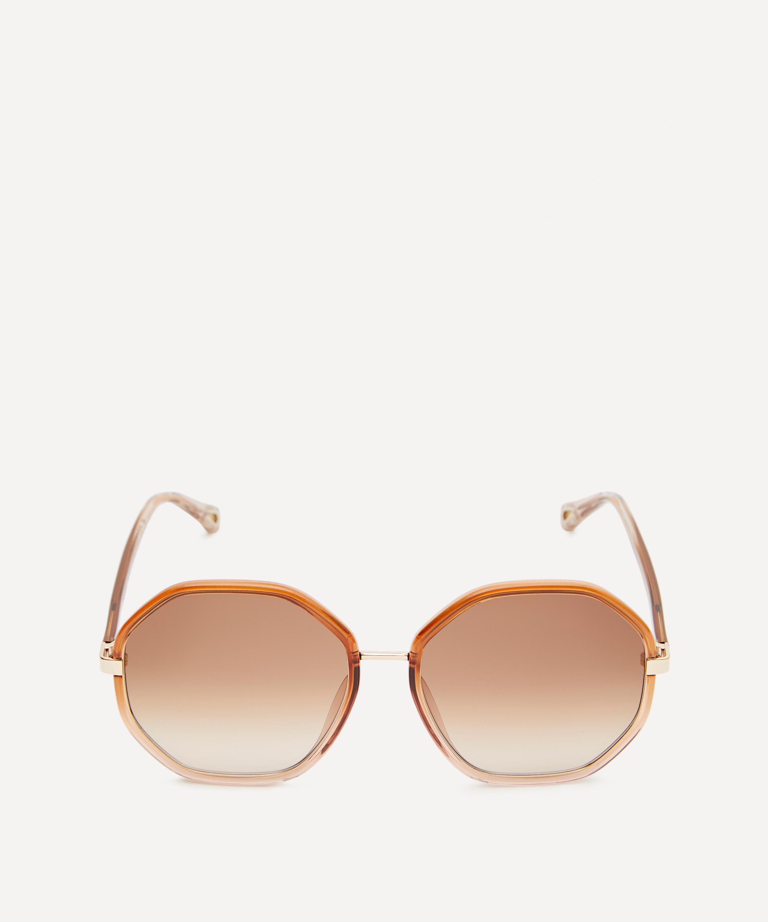 Chloé Demi-round Acetate Sunglasses In Brown