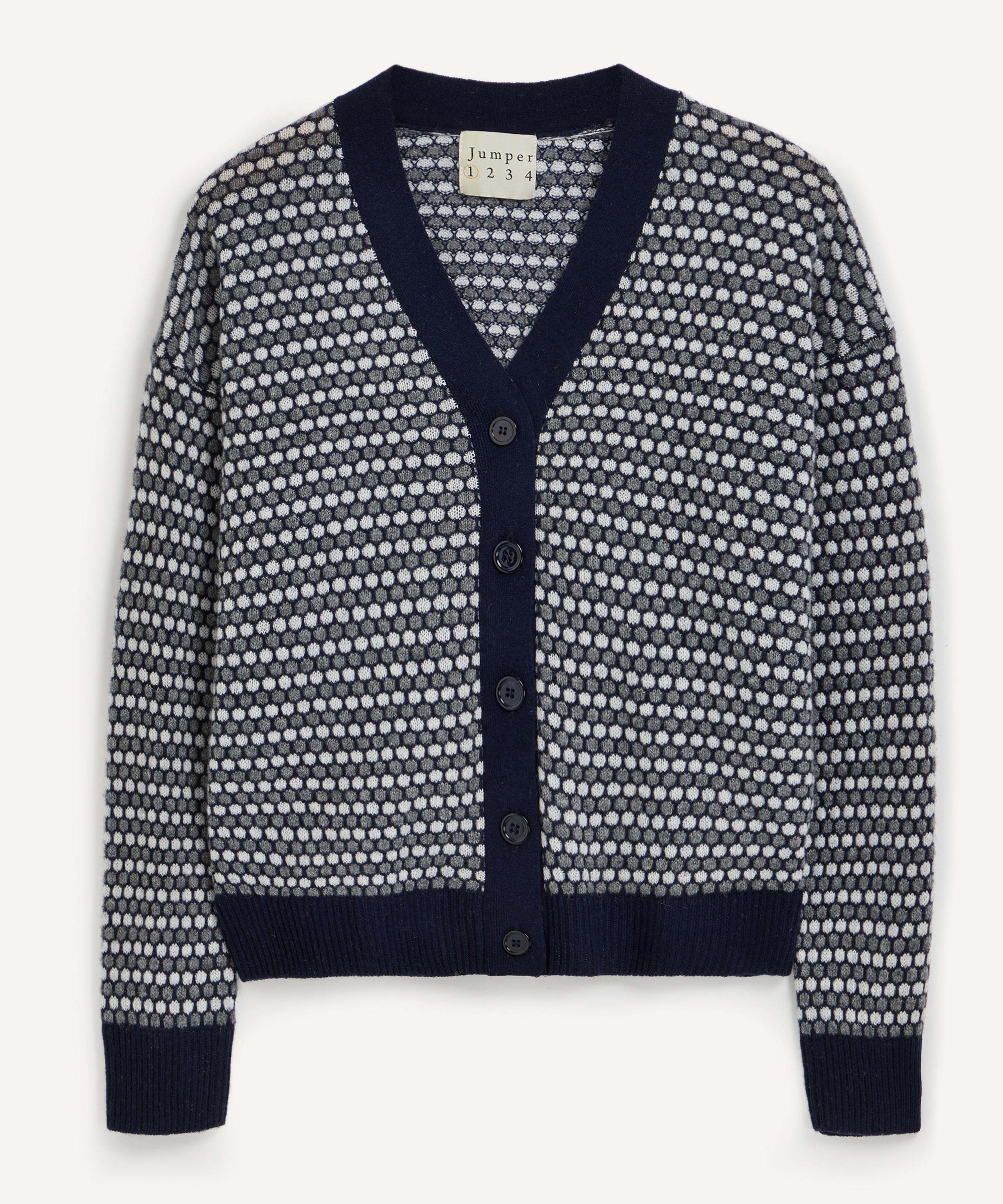 Jumper Honeycomb Cashmere Cardigan In Navy