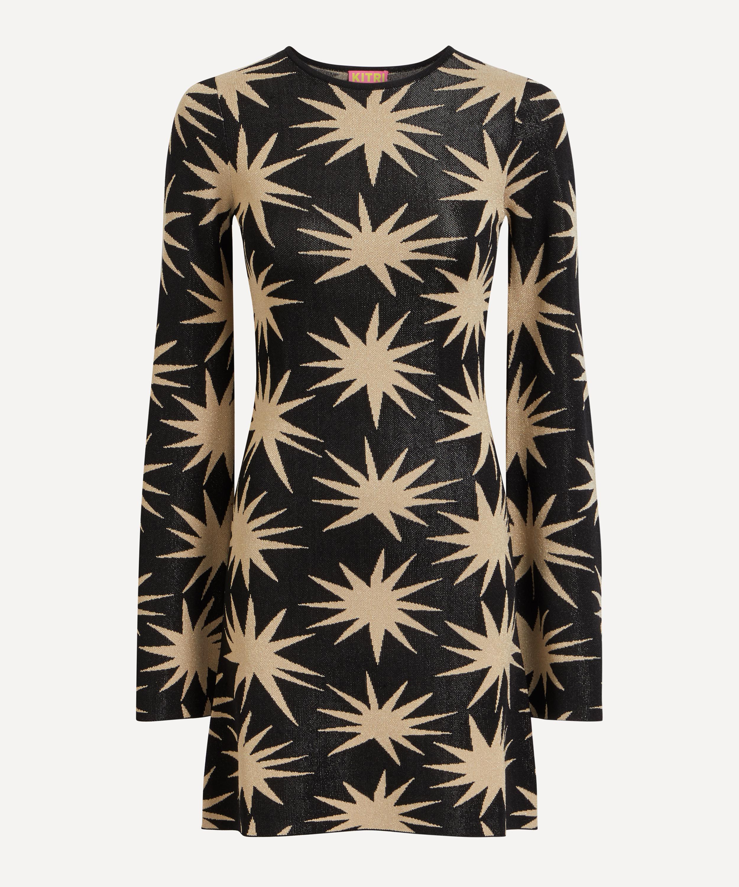 Kitri Greta Star Mini-dress In Black / Gold