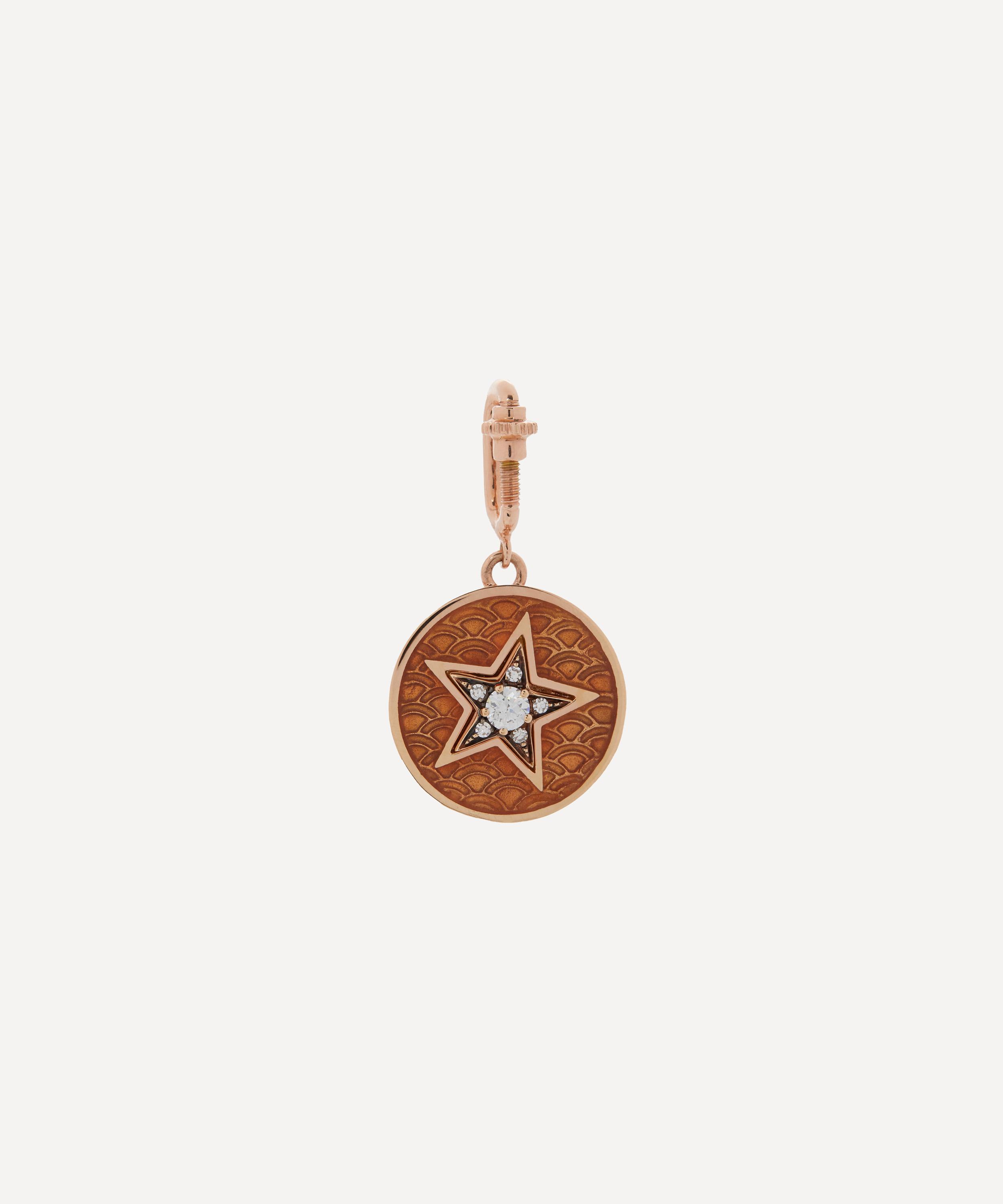 Shop Selim Mouzannar 18ct Rose Gold Orange Star And Diamond Charm