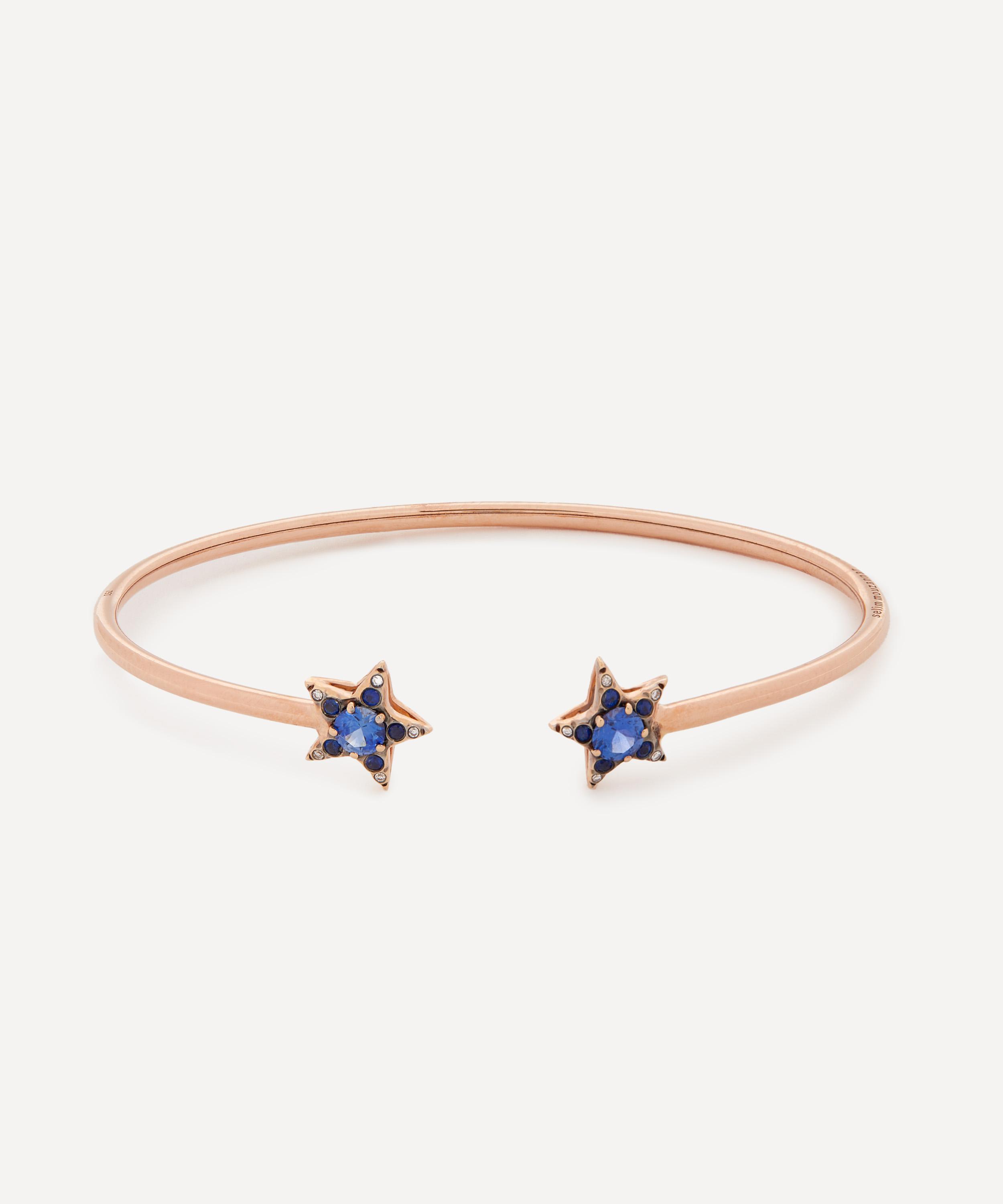 Shop Selim Mouzannar 18ct Rose Gold Istanbul Sapphire And Diamond Cuff Bracelet