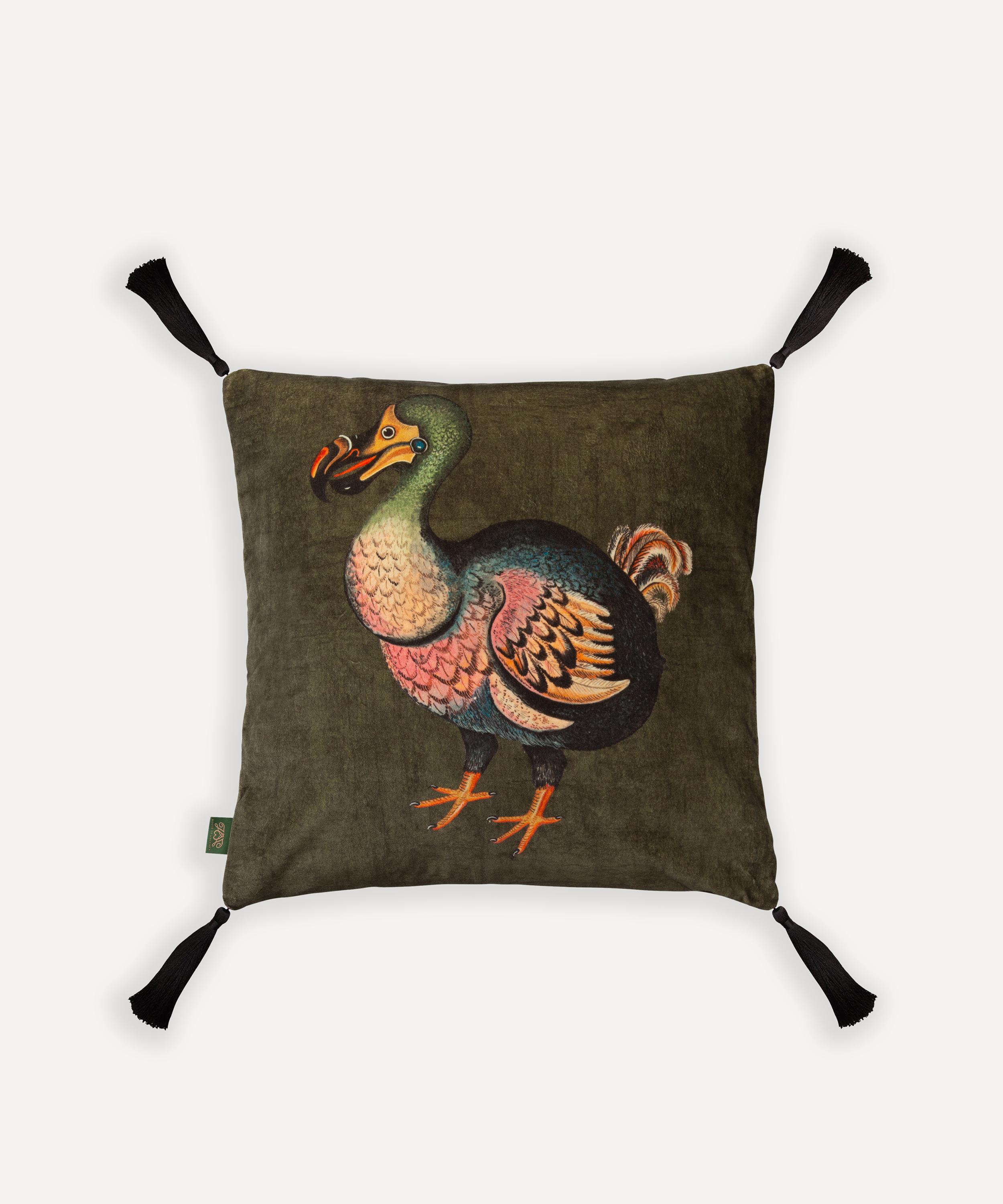 House Of Hackney Dodo Verdigris Medium Velvet Tassel Cushion
