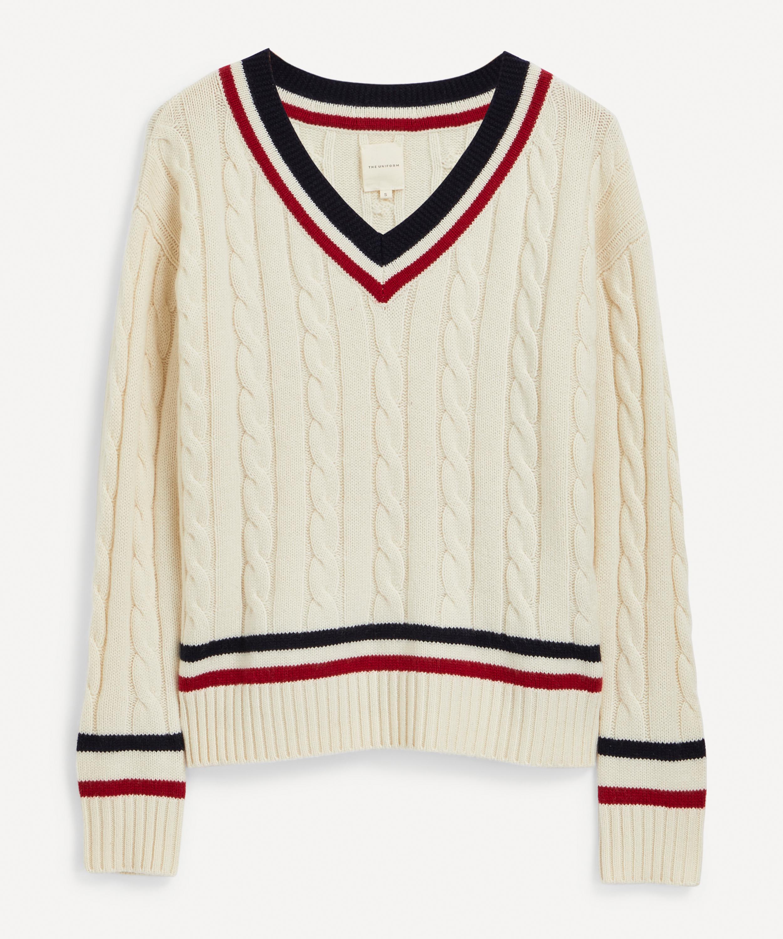 The Uniform Cashmere Cricket Jumper In Multi