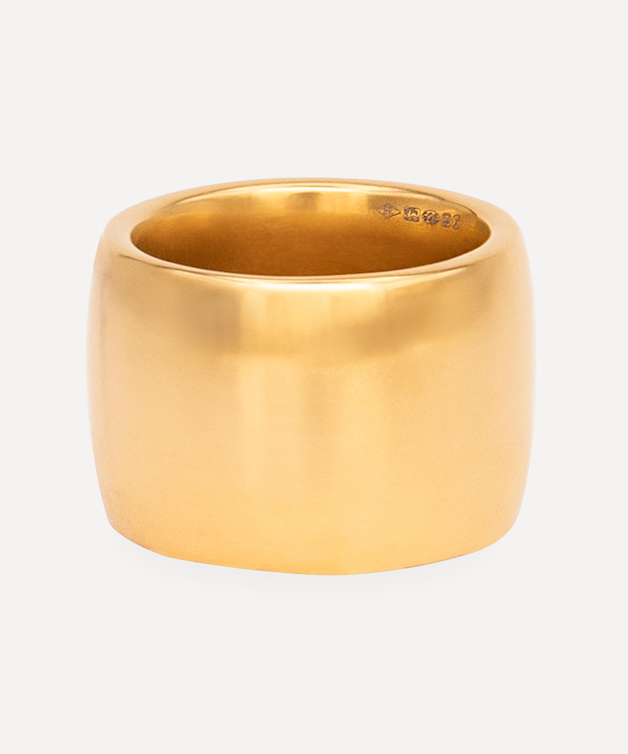 By Pariah 14ct Gold-plated Vermeil Silver Cigar Band Ring