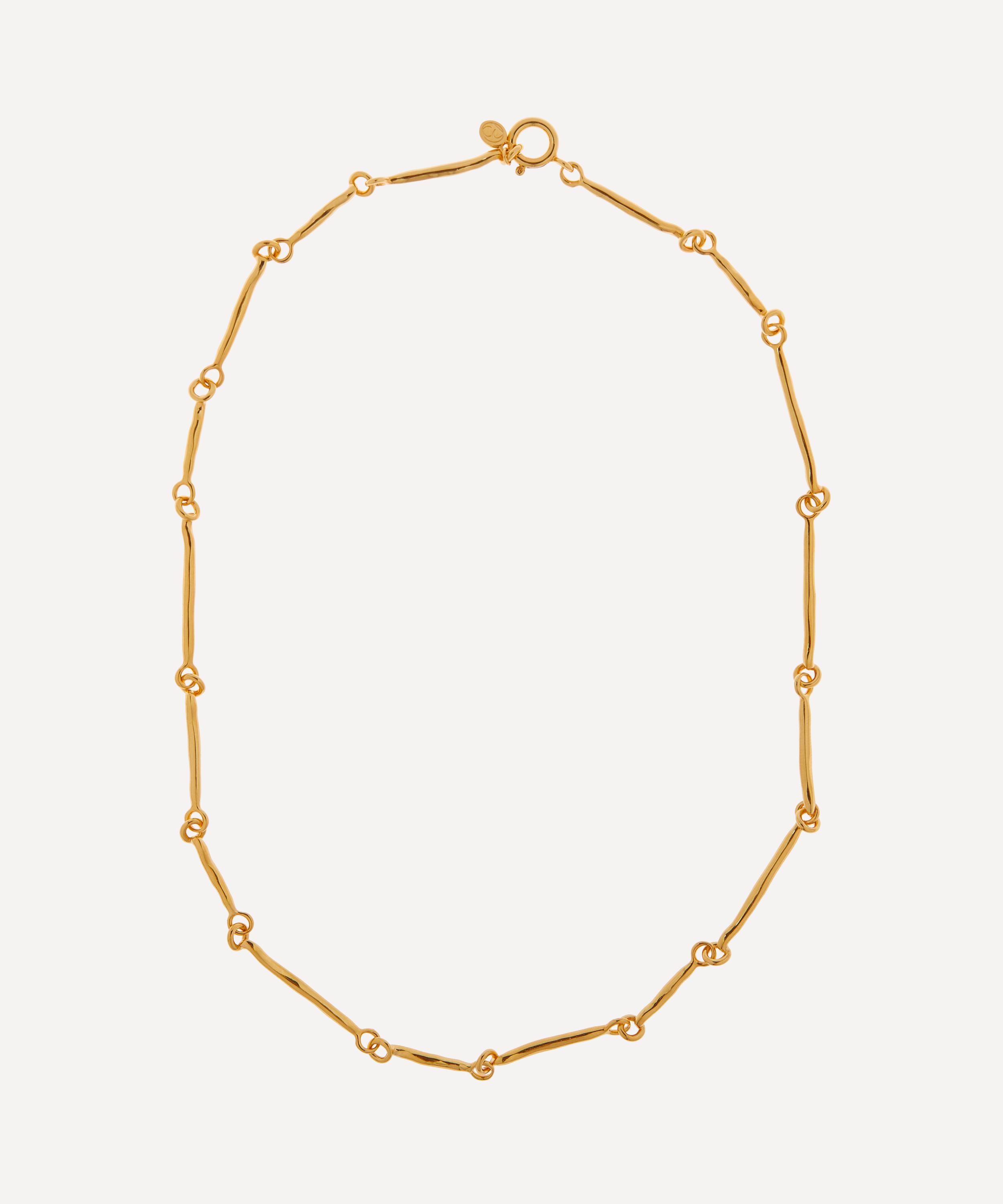 BY PARIAH 14CT GOLD-PLATED VERMEIL SILVER TWIG CHAIN NECKLACE