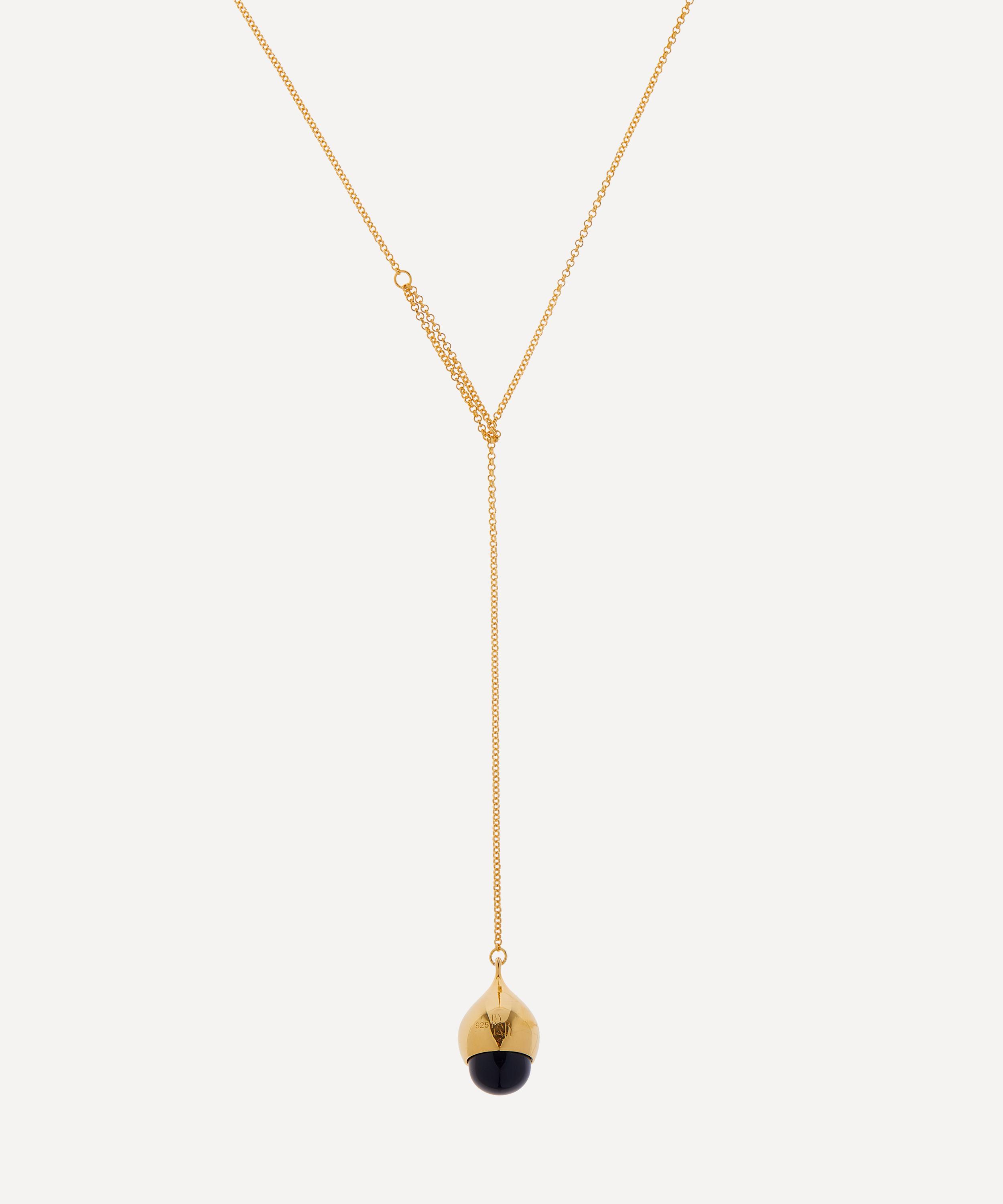 By Pariah 14ct Gold-plated Vermeil Silver Dewdrop Lariat Pendant Necklace