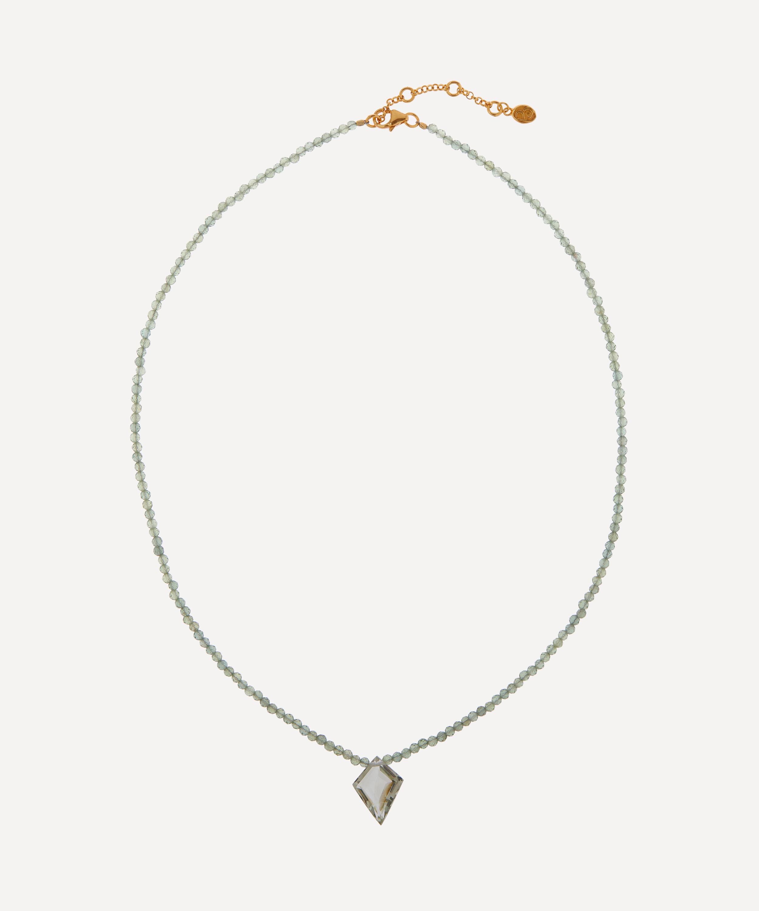 By Pariah 14ct Gold-plated Vermeil Silver Green Amethyst Beaded Necklace