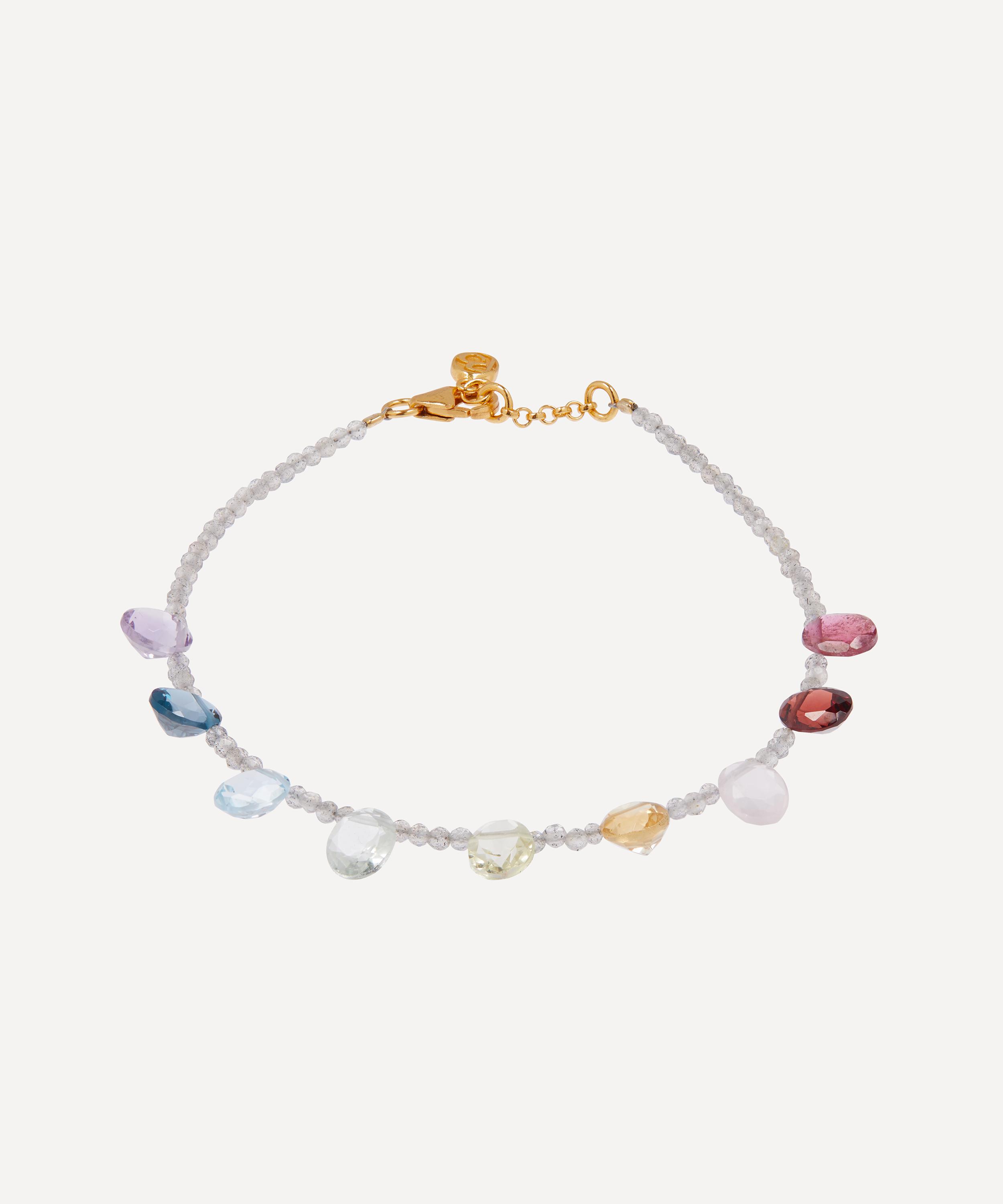 By Pariah 14ct Gold-plated Vermeil Silver Rainbow Gemstone Bracelet In Multi