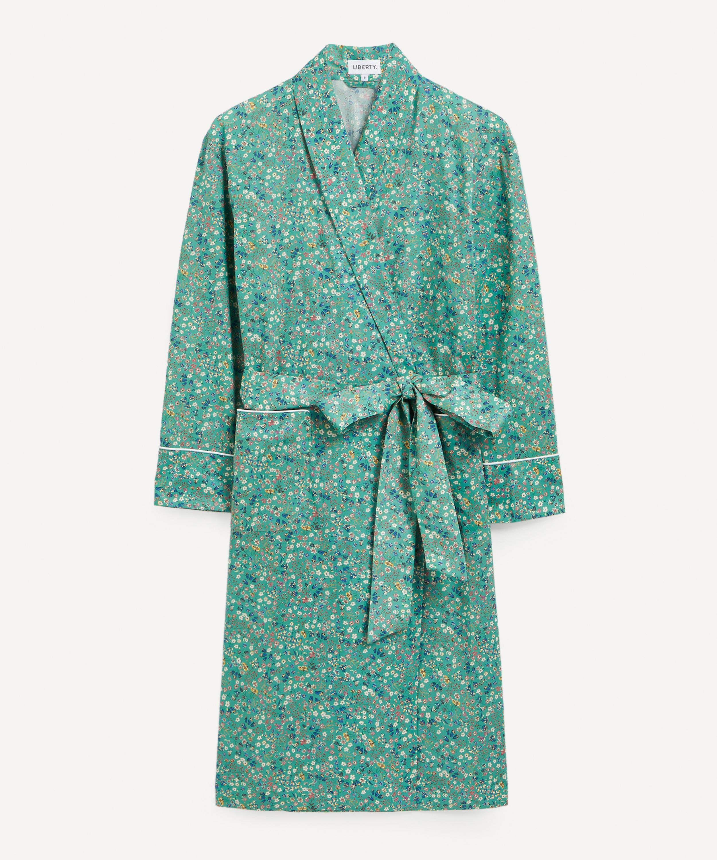 Liberty Donna Leigh Tana Lawn Cotton Unlined Long Robe In Black