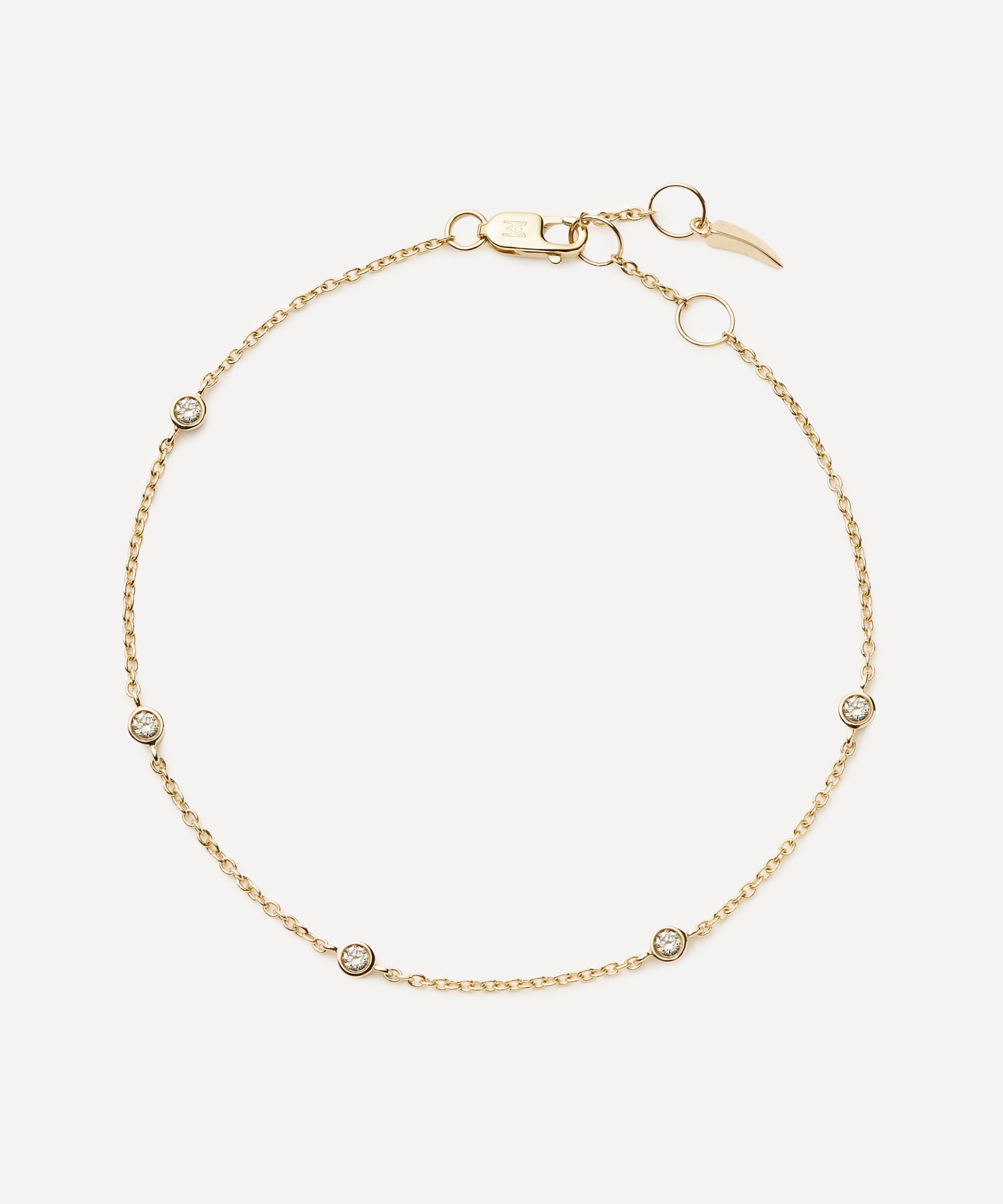 Missoma 14ct Gold Fine Floating Diamond Station Bracelet
