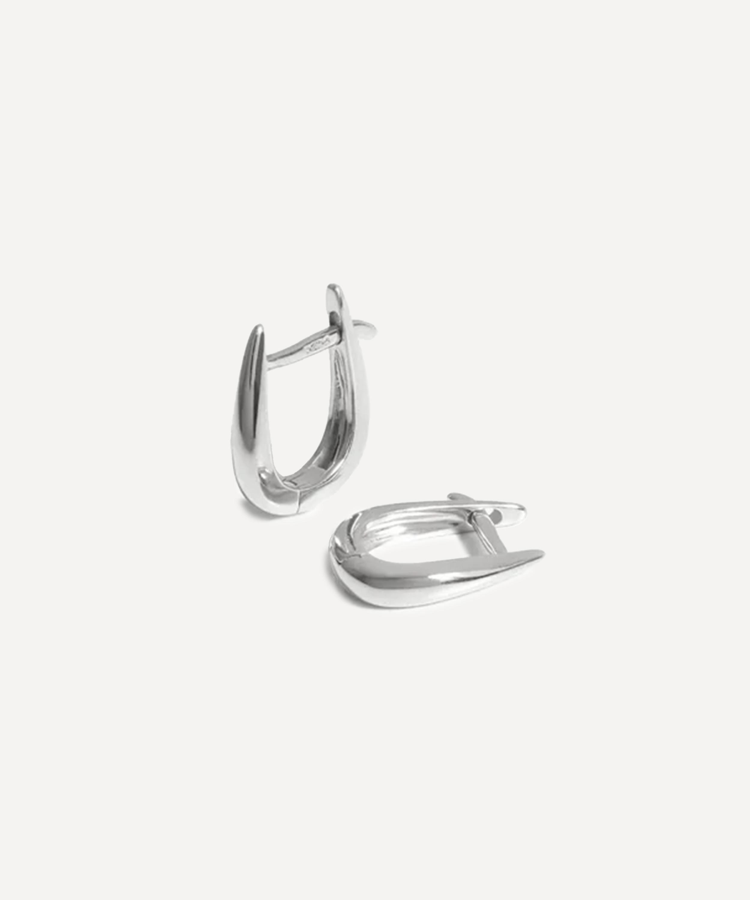 Missoma 14ct White Gold Fine Claw Huggie Hoop Earrings