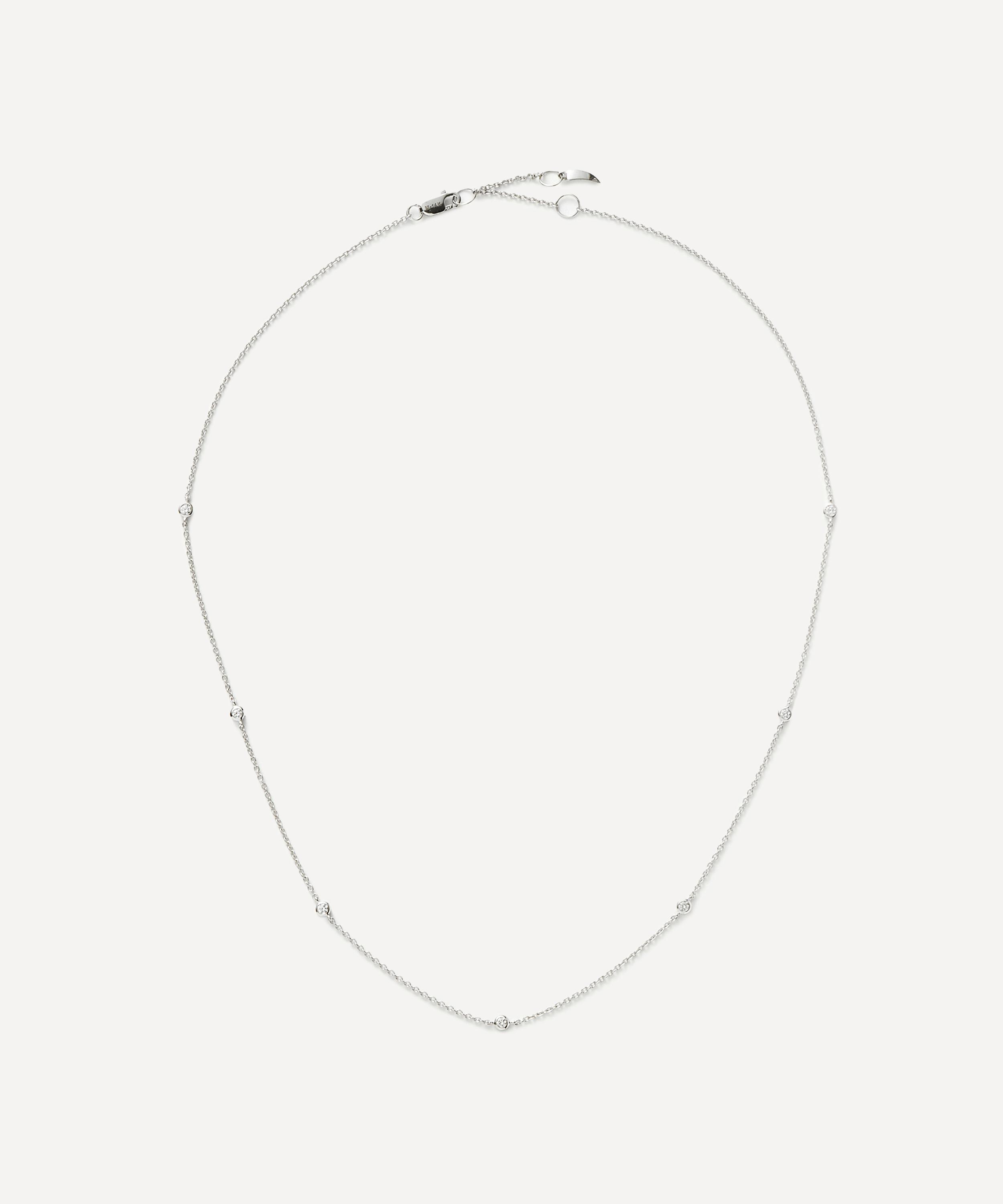 Missoma 14ct White Gold Fine Floating Diamond Necklace