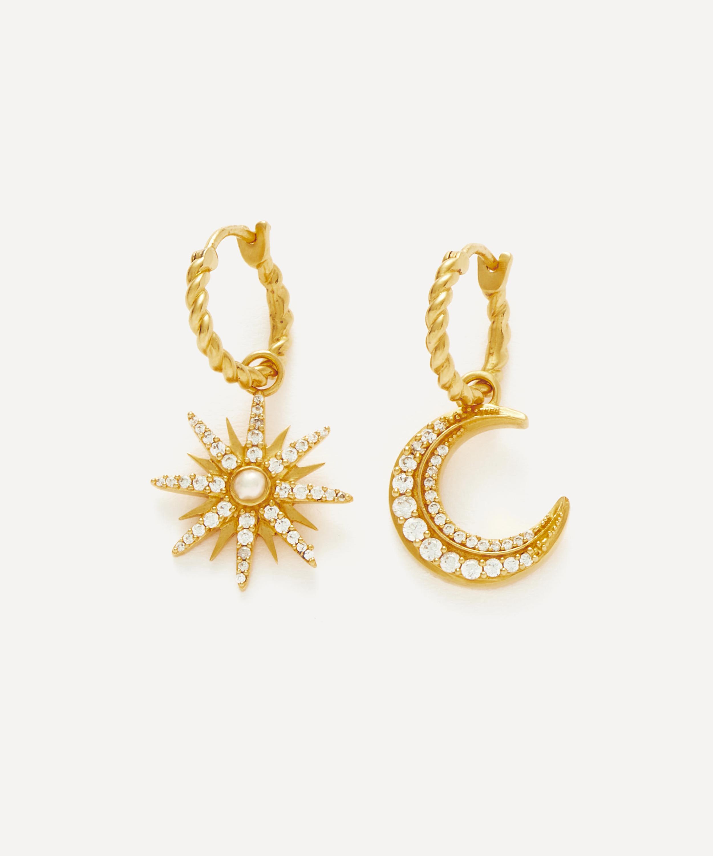 Missoma 18ct Gold-plated Vermeil Silver Harris Reed Moonlight Pearl Hoop Earrings