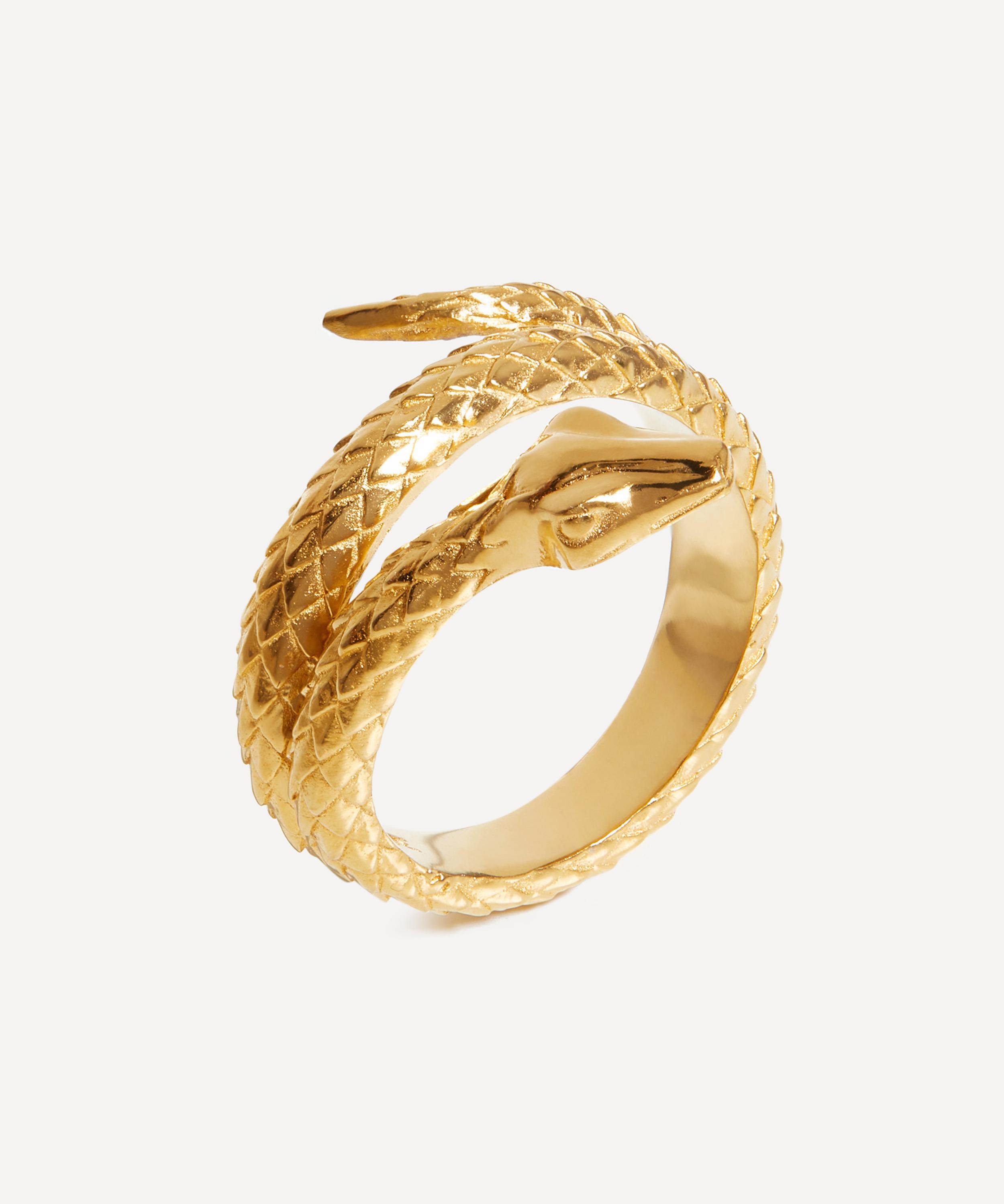 Missoma 18ct Gold-Plated Harris Reed Coiled Serpent Ring Luxury